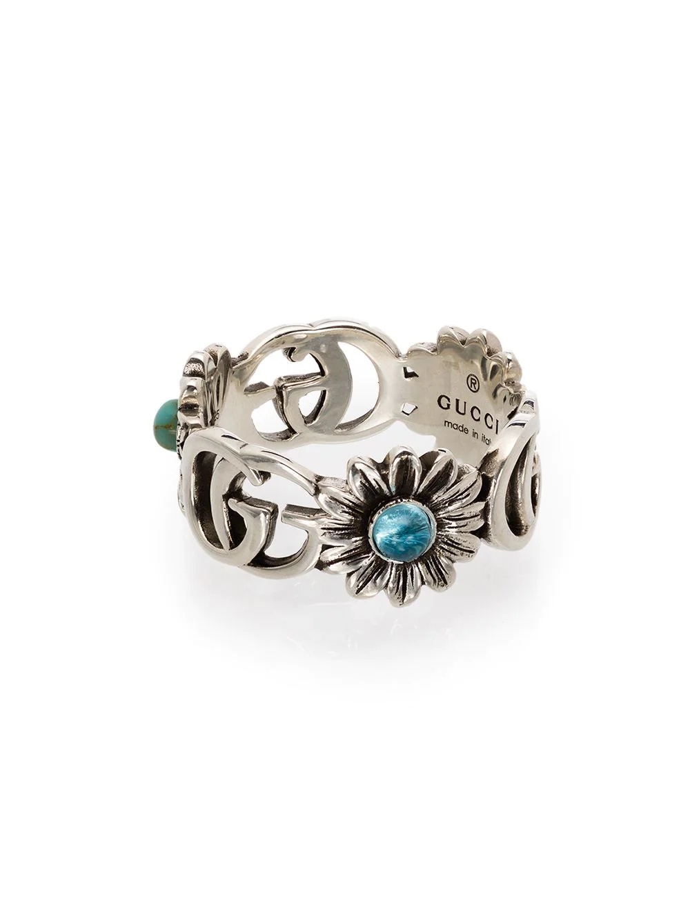 Double G floral-detail ring - 1
