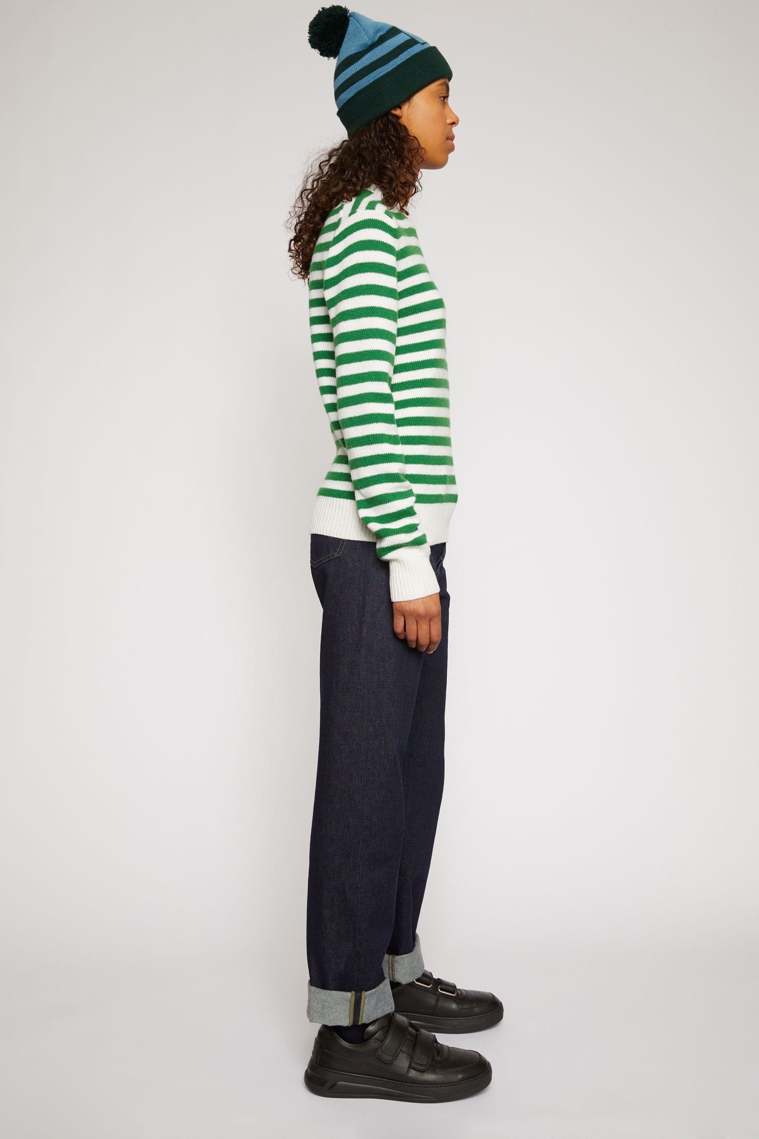 Breton stripe sweater green/white - 3