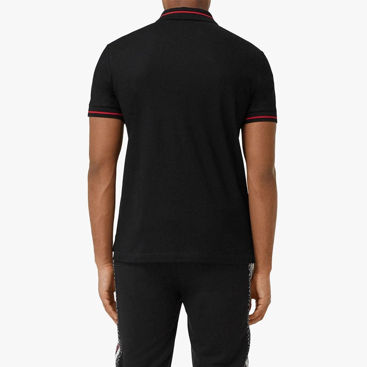 Men's Burberry Cotton Short Sleeve Polo Shirt Black 80259721 - 4