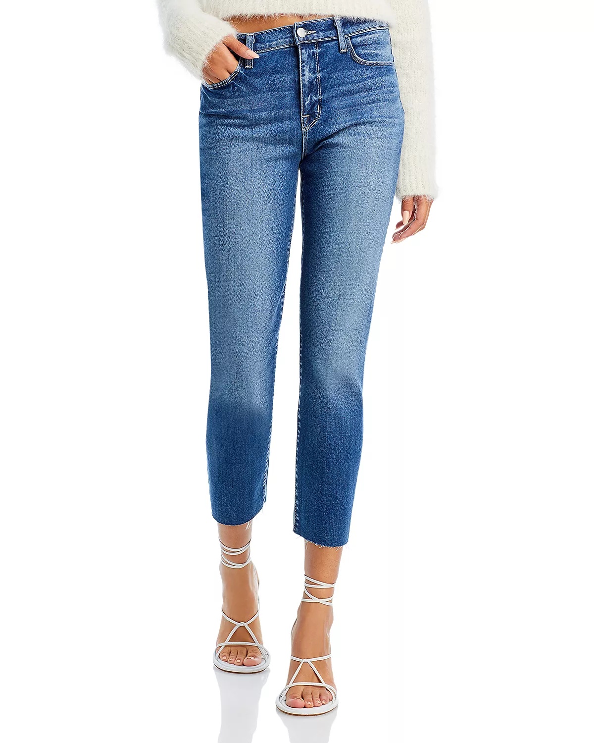 Sada High Rise Cropped Slim Leg Jeans in Cambridge - 5