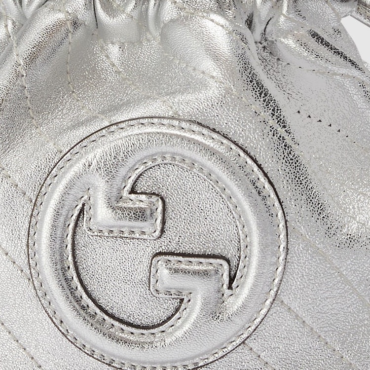 (WMNS) Gucci Blondie Mini Bucket Bag 'Silver Leather' 760313-AACT3-8106 - 8