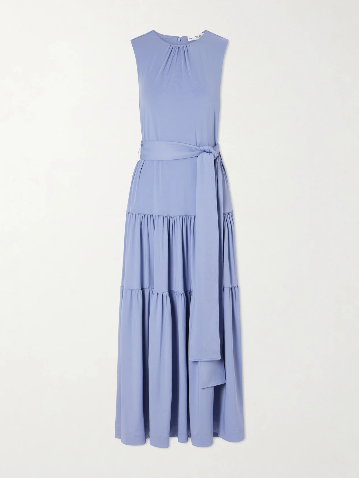 Liza Belted Tiered Gathered Jersey Maxi Dress - 1