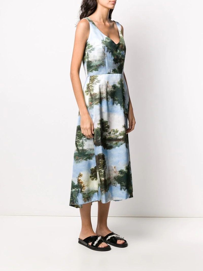 landscape print A-line dress 3