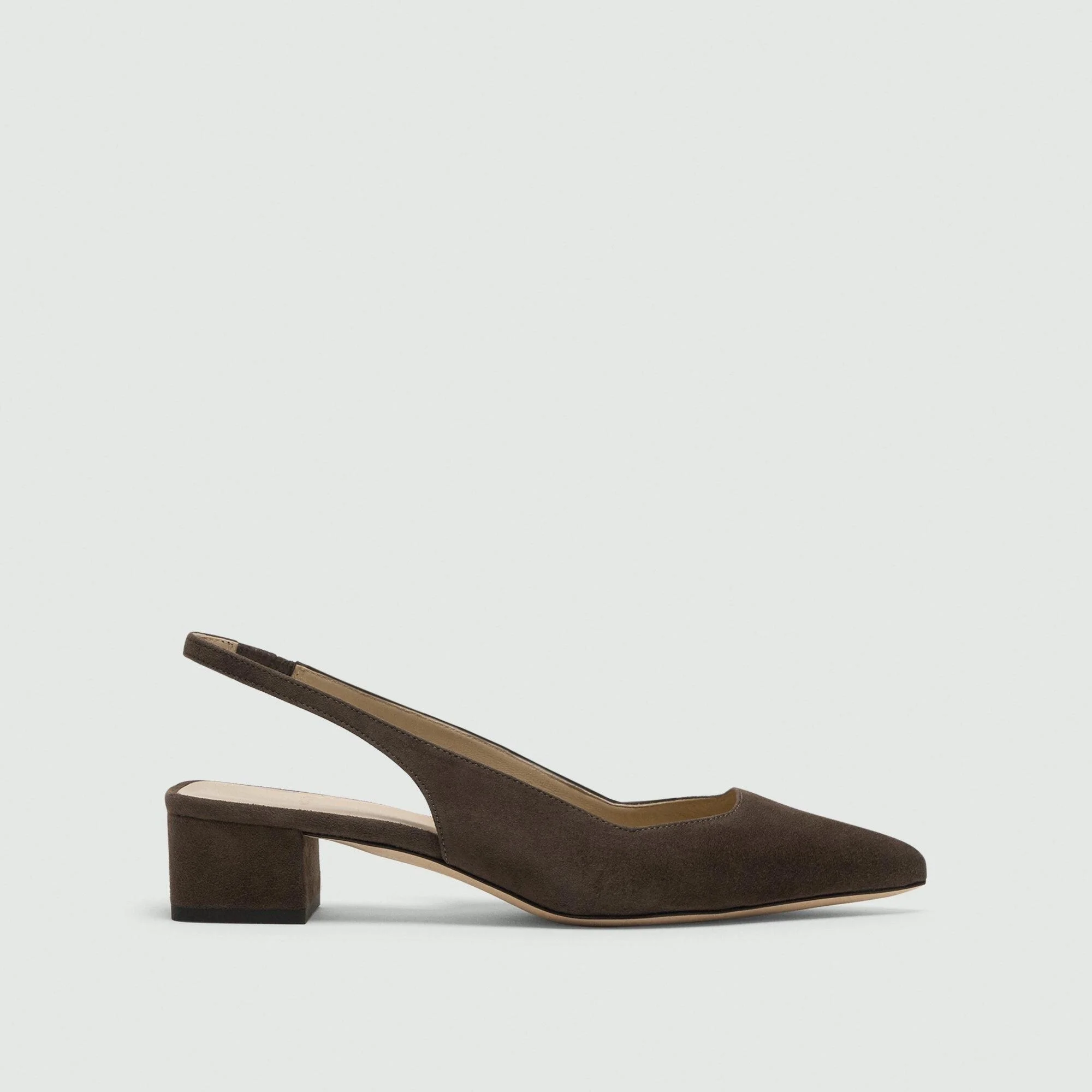 Block Heel Slingback in Suede - 1