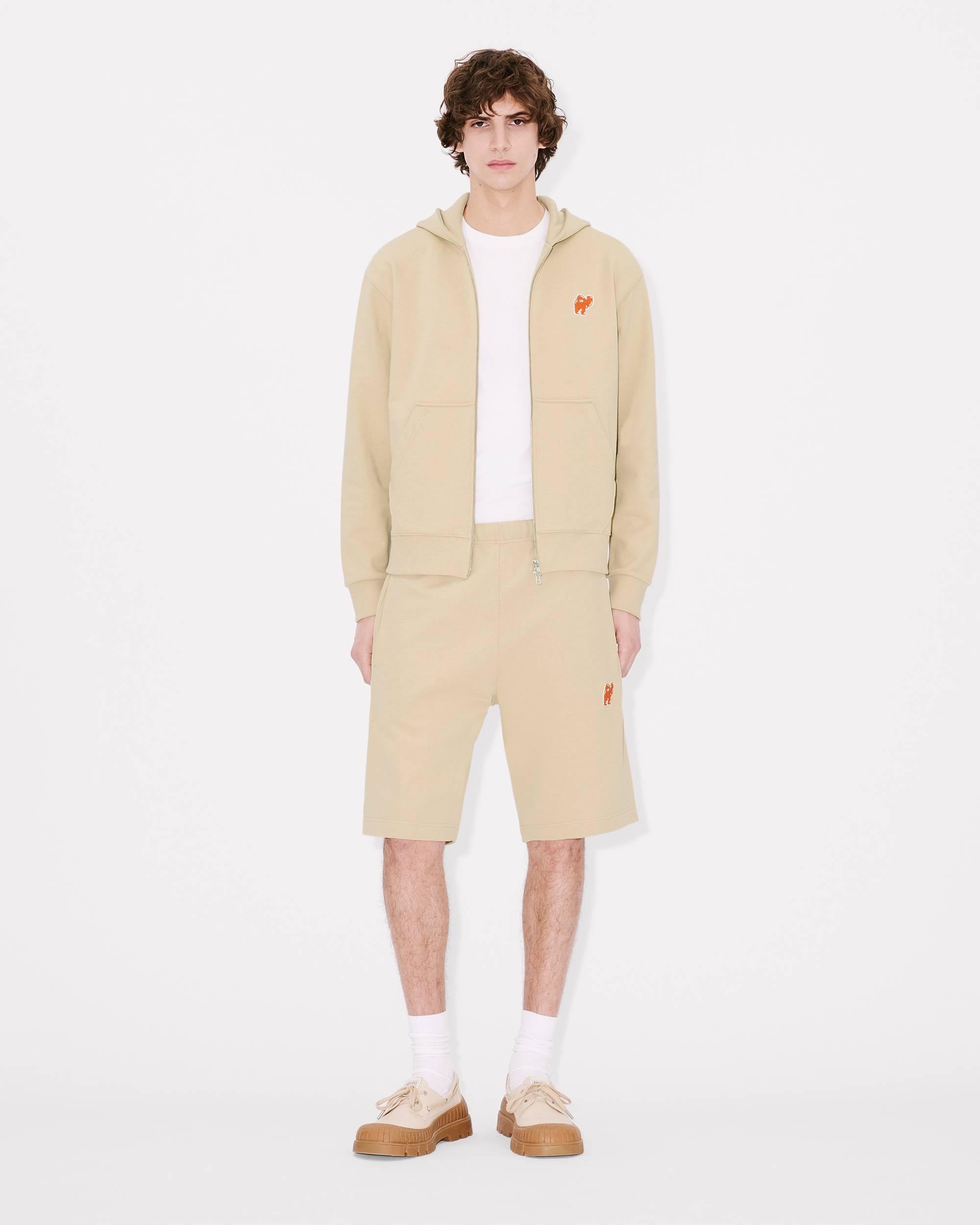 'KENZO Elephant Logo' embroidered short in cotton - 3