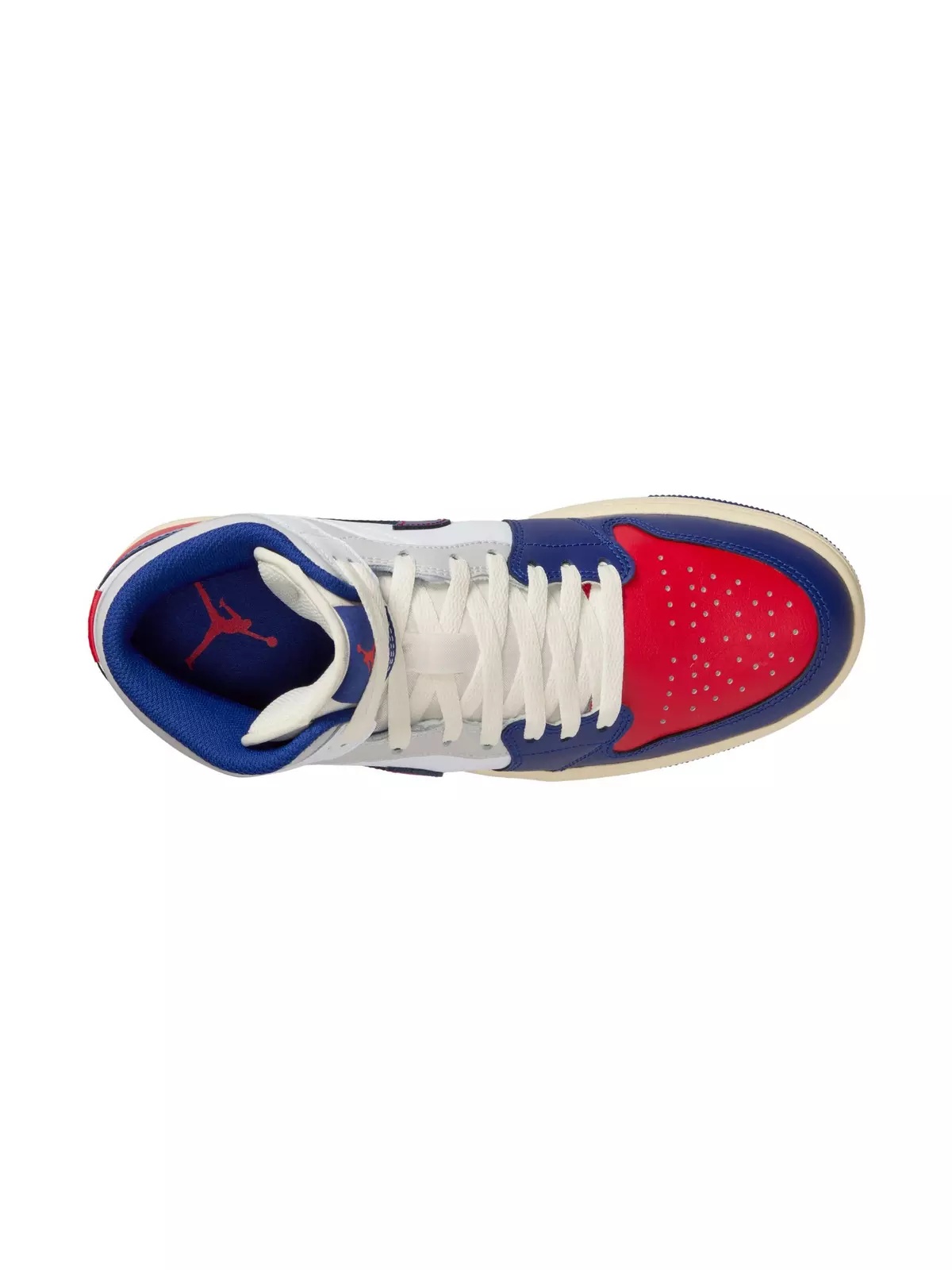 1 Mid "White/Deep Royal Blue/University Red" Men's Shoe - 8