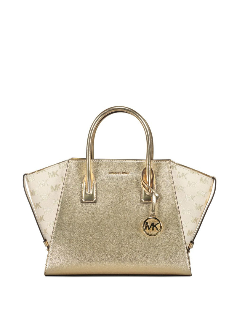 large Avril metallic leather logo tote bag 1