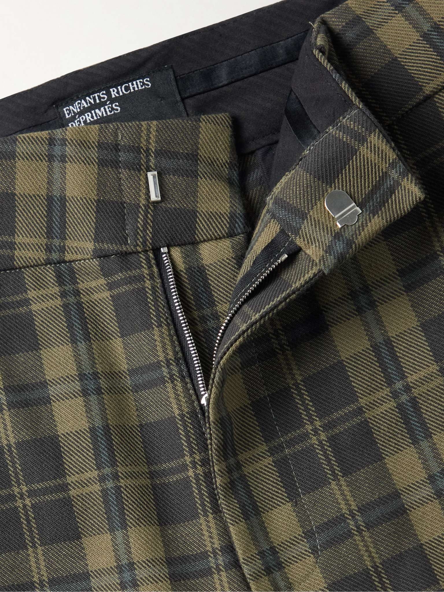 Straight-Leg Checked Cotton-Twill Trousers - 3