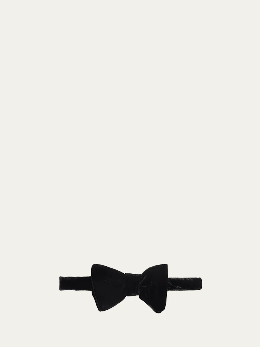 Men's Pre-Tied Velvet Bow Tie - 1