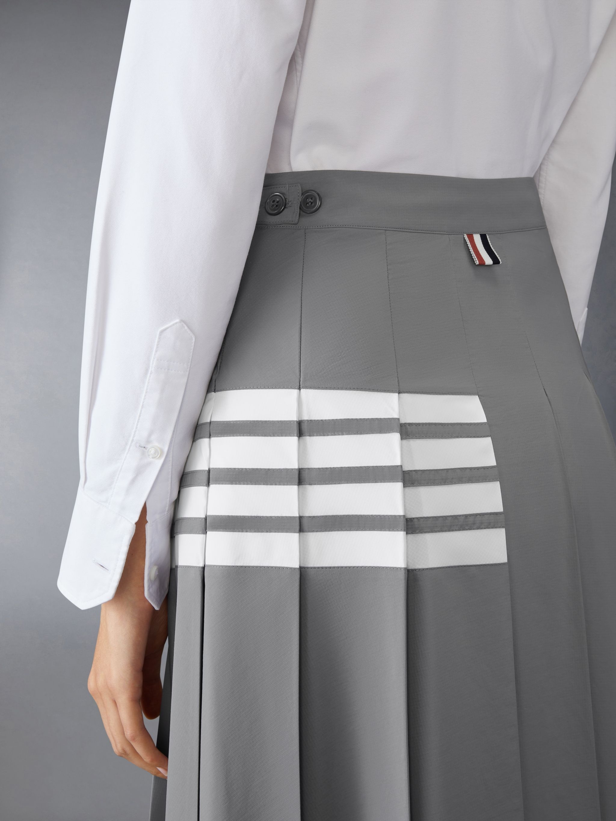 RIPSTOP 4-BAR PLEATED SKIRT - 5