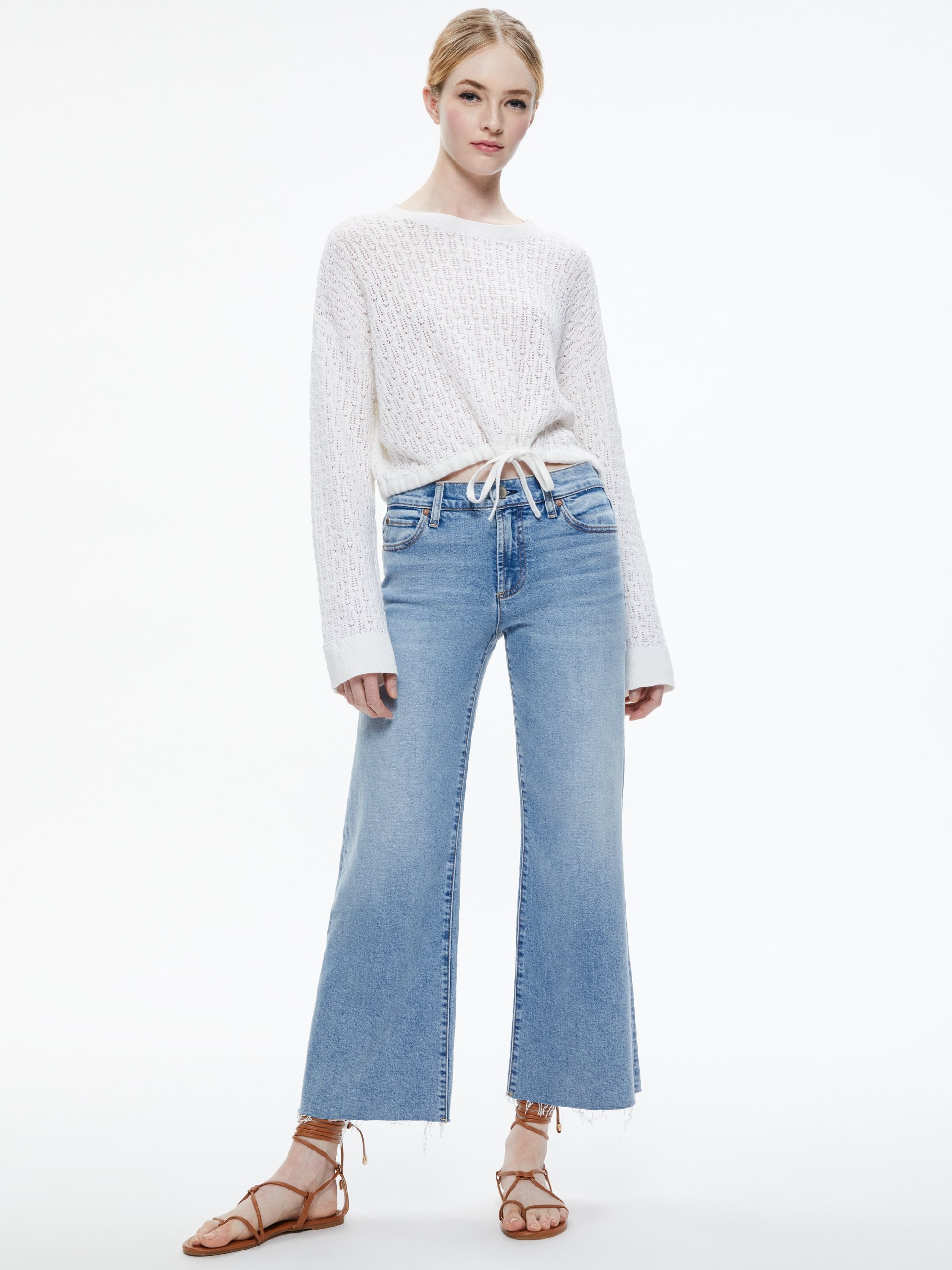 BERNETTA CROPPED PULLOVER WITH DRAWSTRING - 4