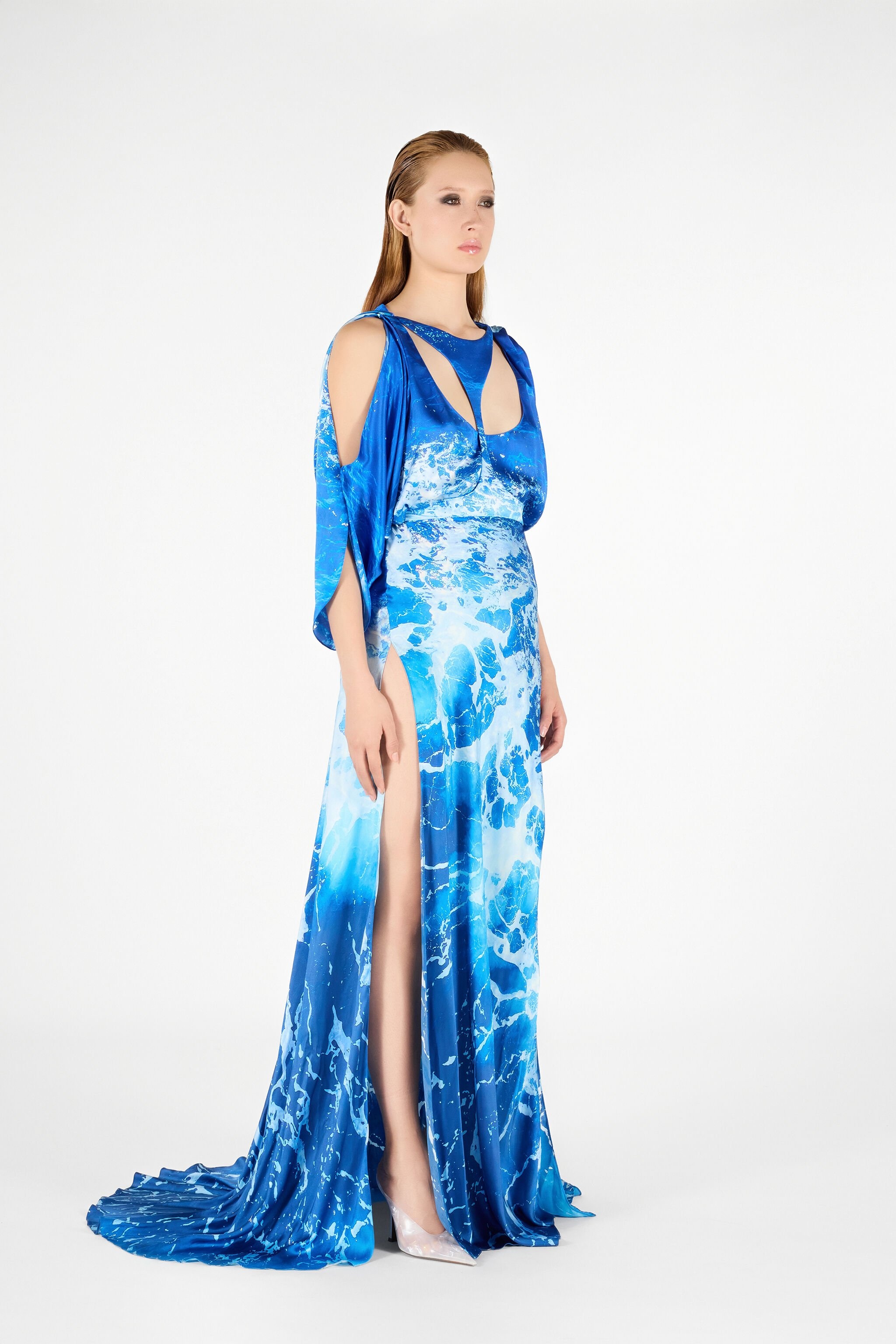 Stretto di Messina Print Long Dress - 3
