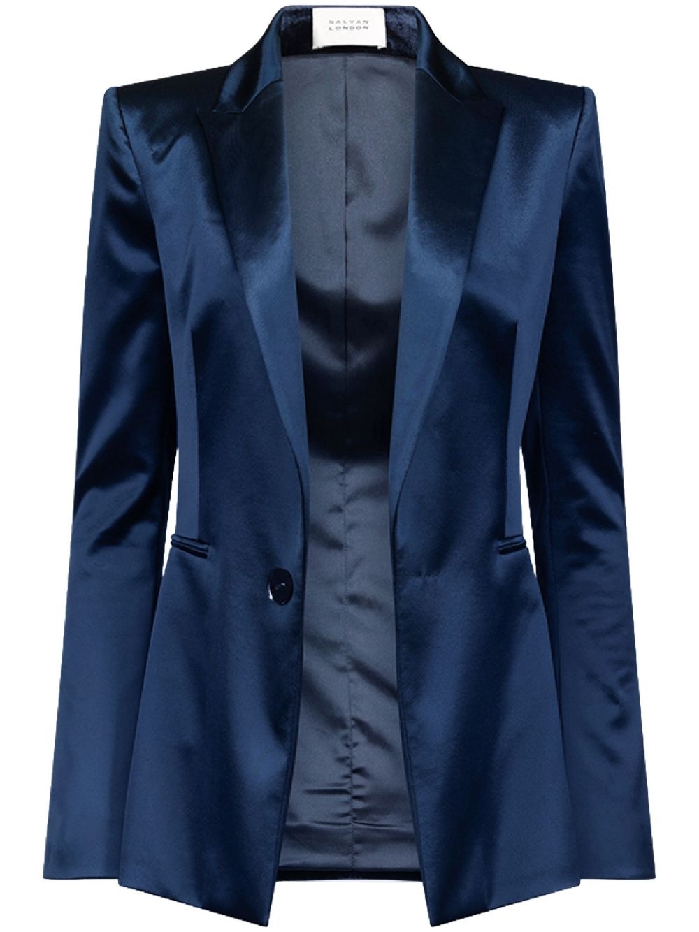 Sculpted single-breasted satin blazer - 1