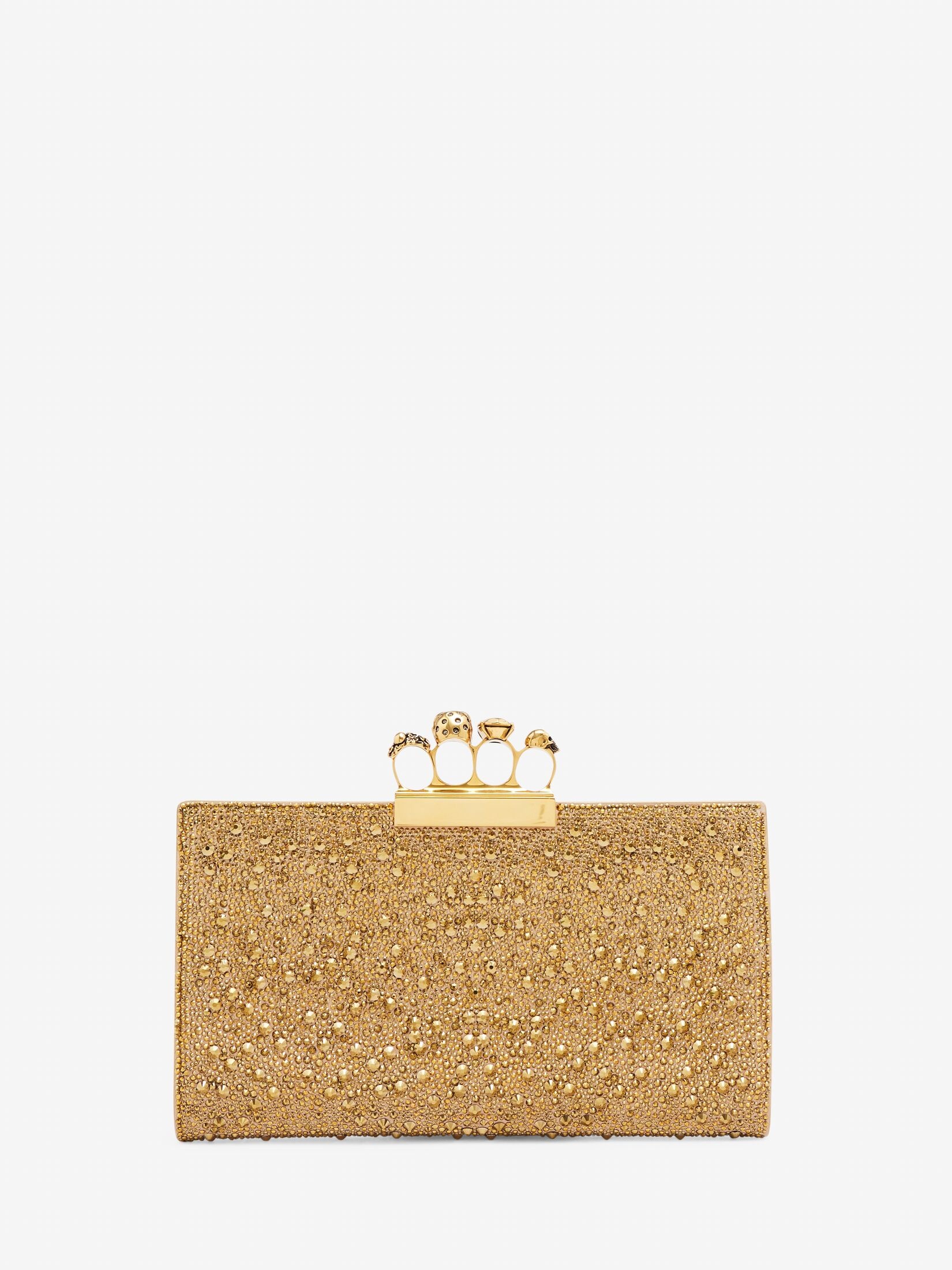 Women's Jewelled Flat Pouch in Gold - 3