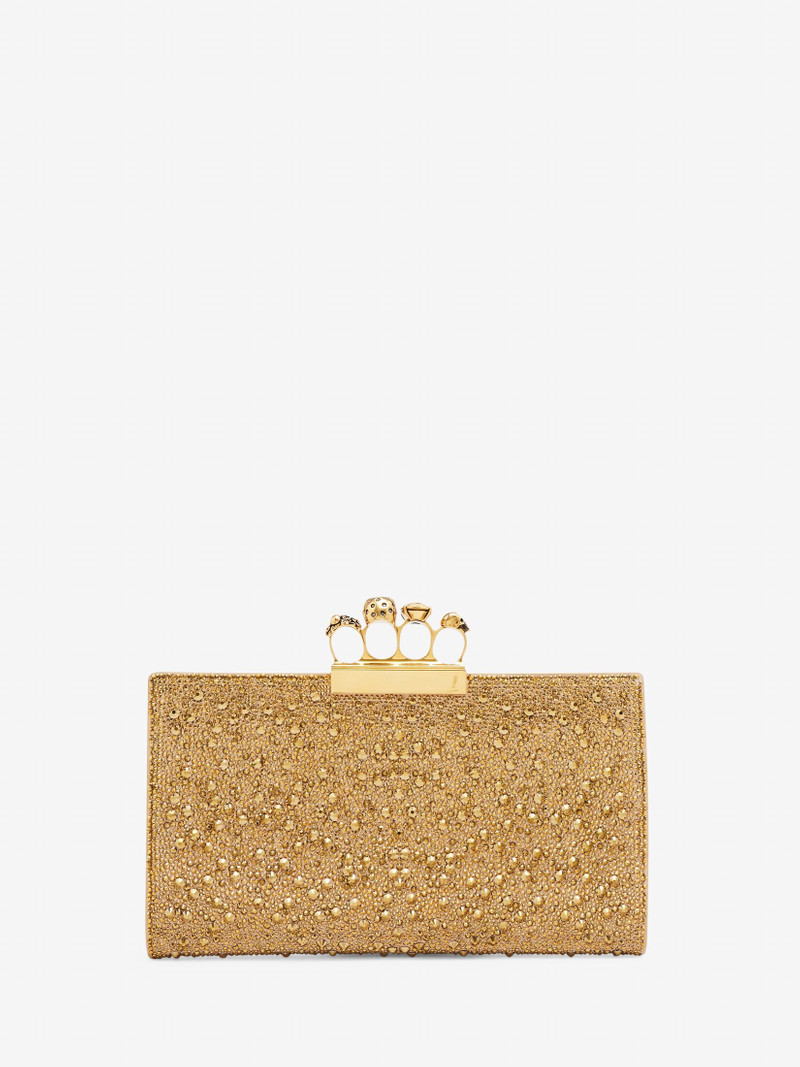 Women's Jewelled Flat Pouch in Gold 3