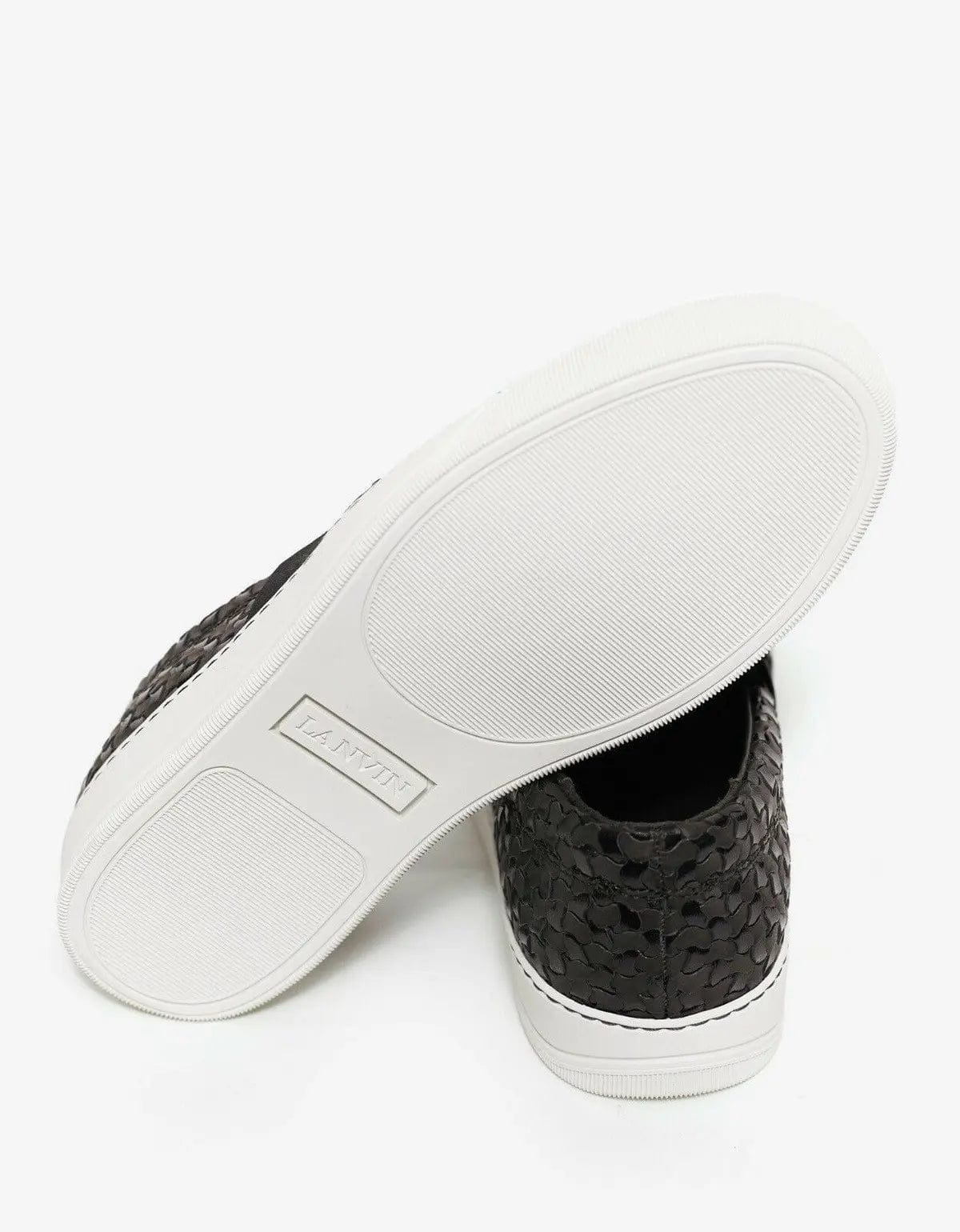 Lanvin Woven Leather Slip On Trainers - 4