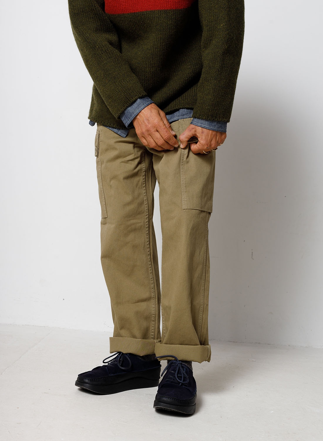 Dutch Pant Cotton Twill in Army - 4
