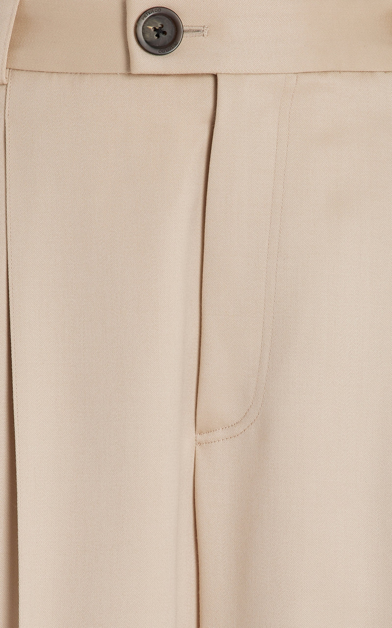 Deep Pleat Wool Straight-Leg Pants neutral 5