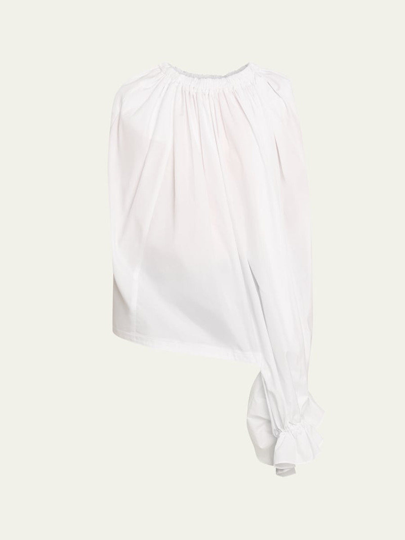 Asymmetric Gathered Blouse 1