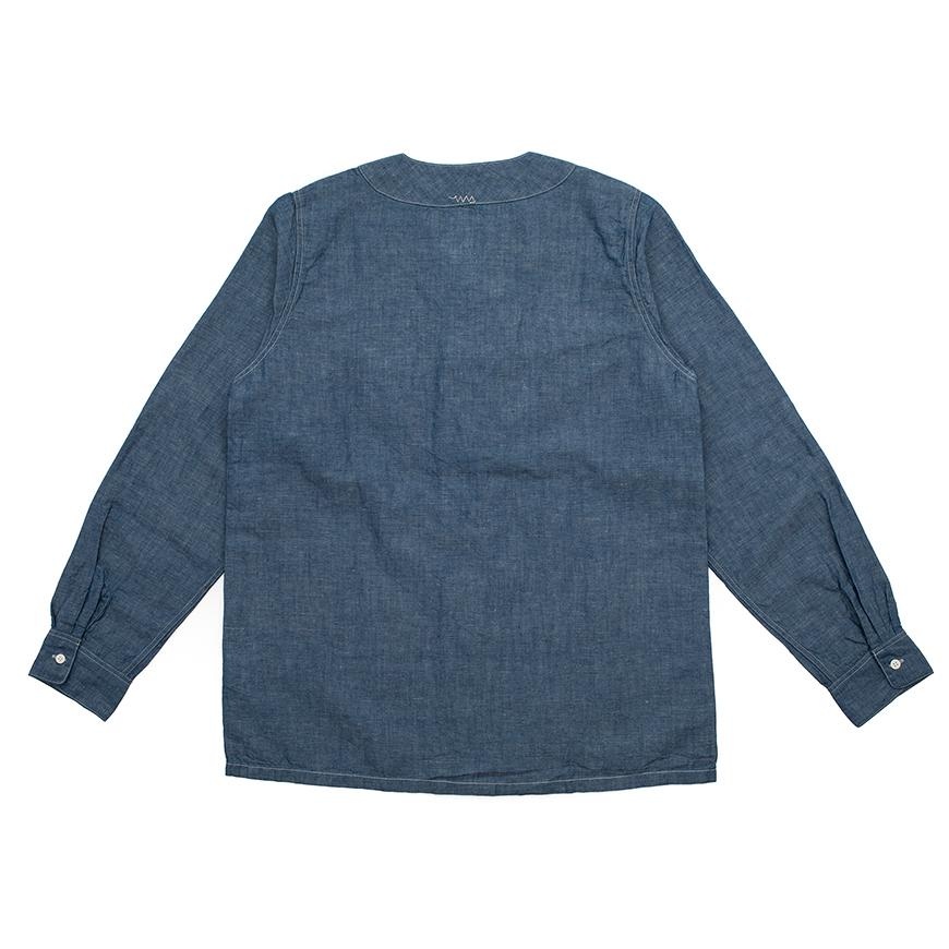 FREE EDGE SHIRT L/S BASEBALL COLLAR BLUE - 2