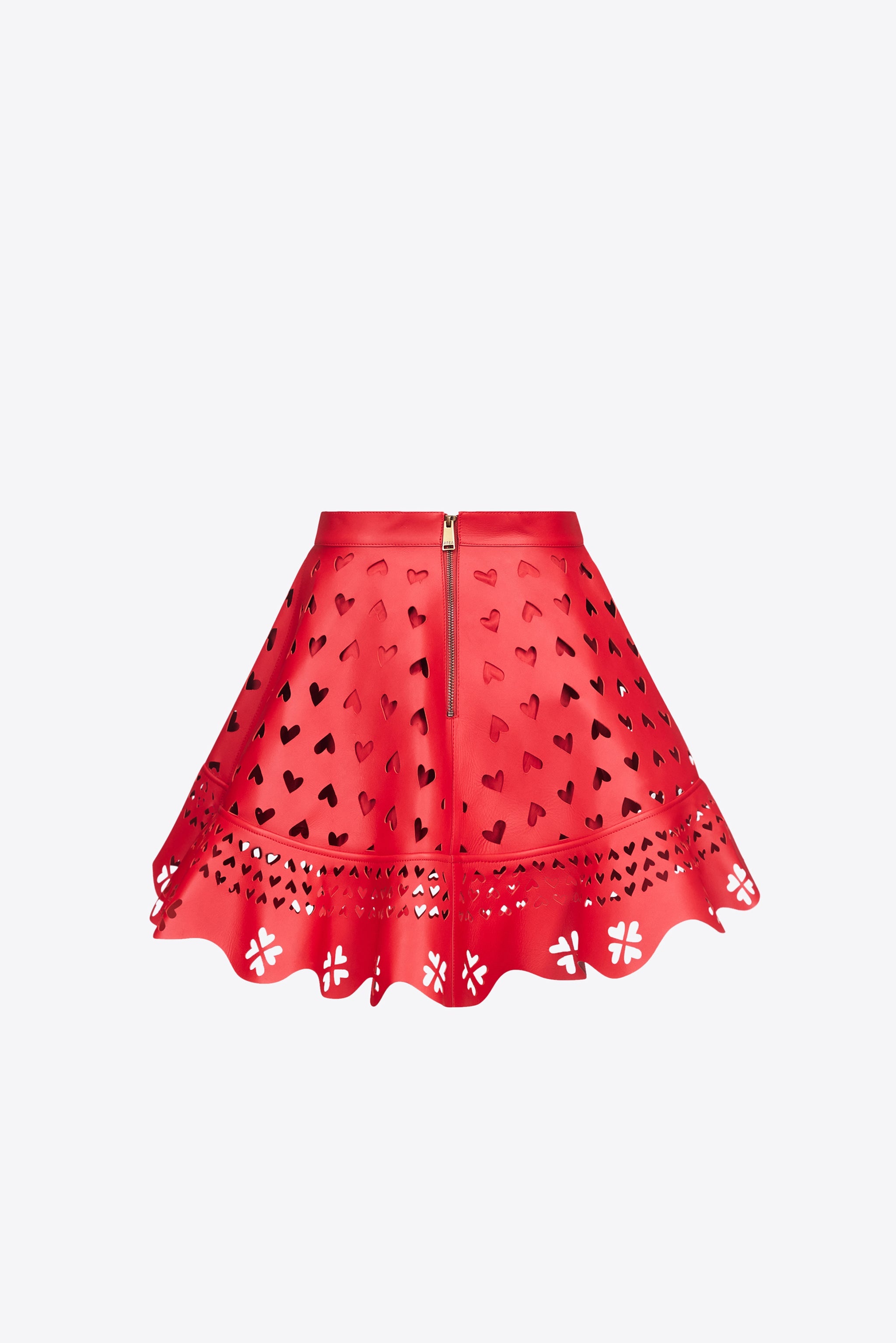 LASER-CUT LEATHER HEART MINI SKIRT - 2
