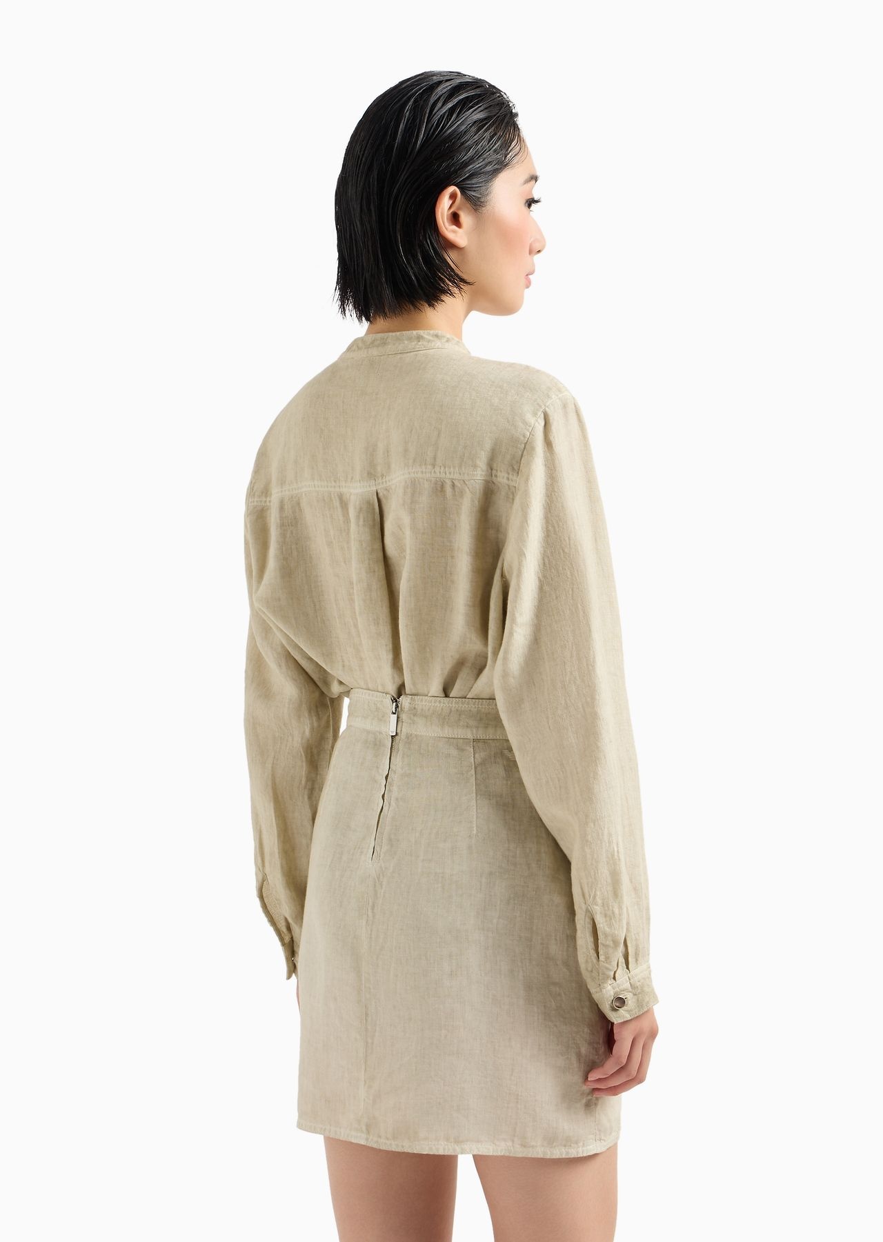 ASV garment-dyed organic linen skirt - 3