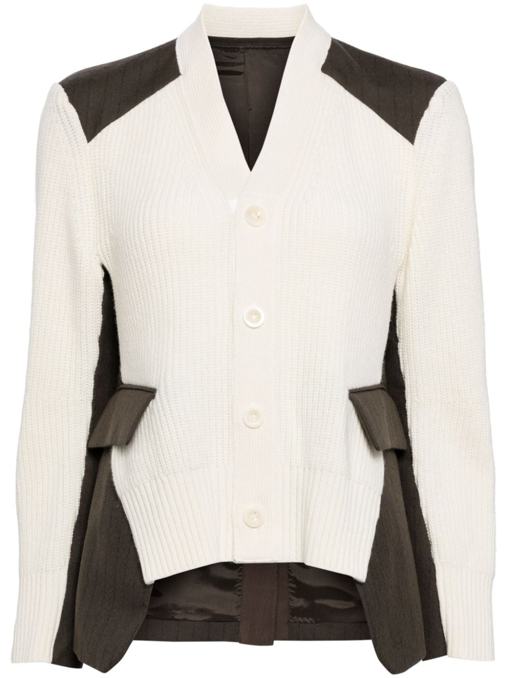 panelled cardigan - 1