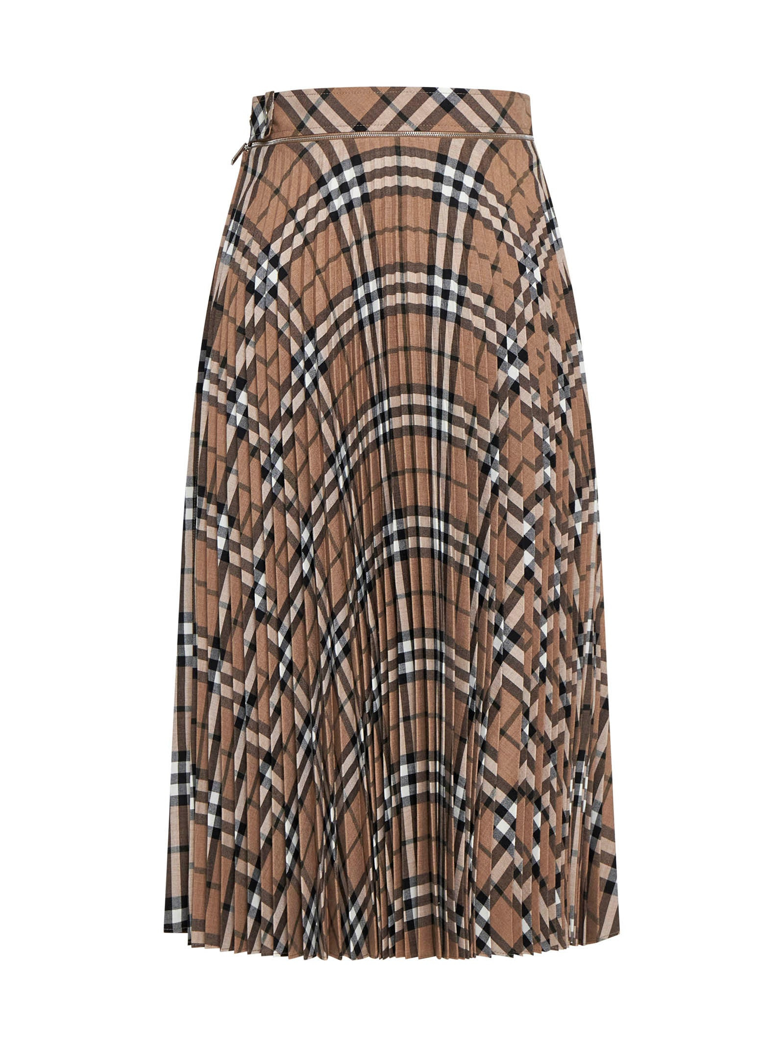 Linden Check wool blend pleated skirt - 2