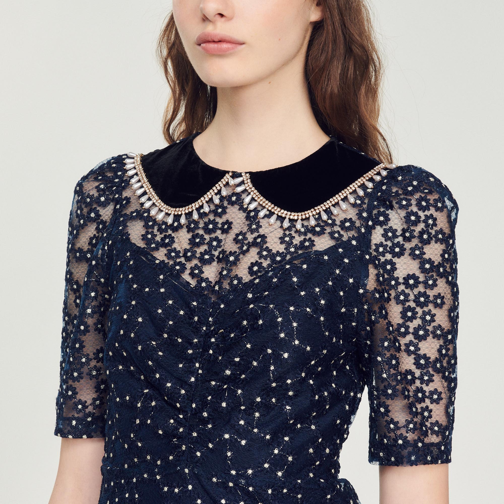 Short dress with Peter Pan collar - 4