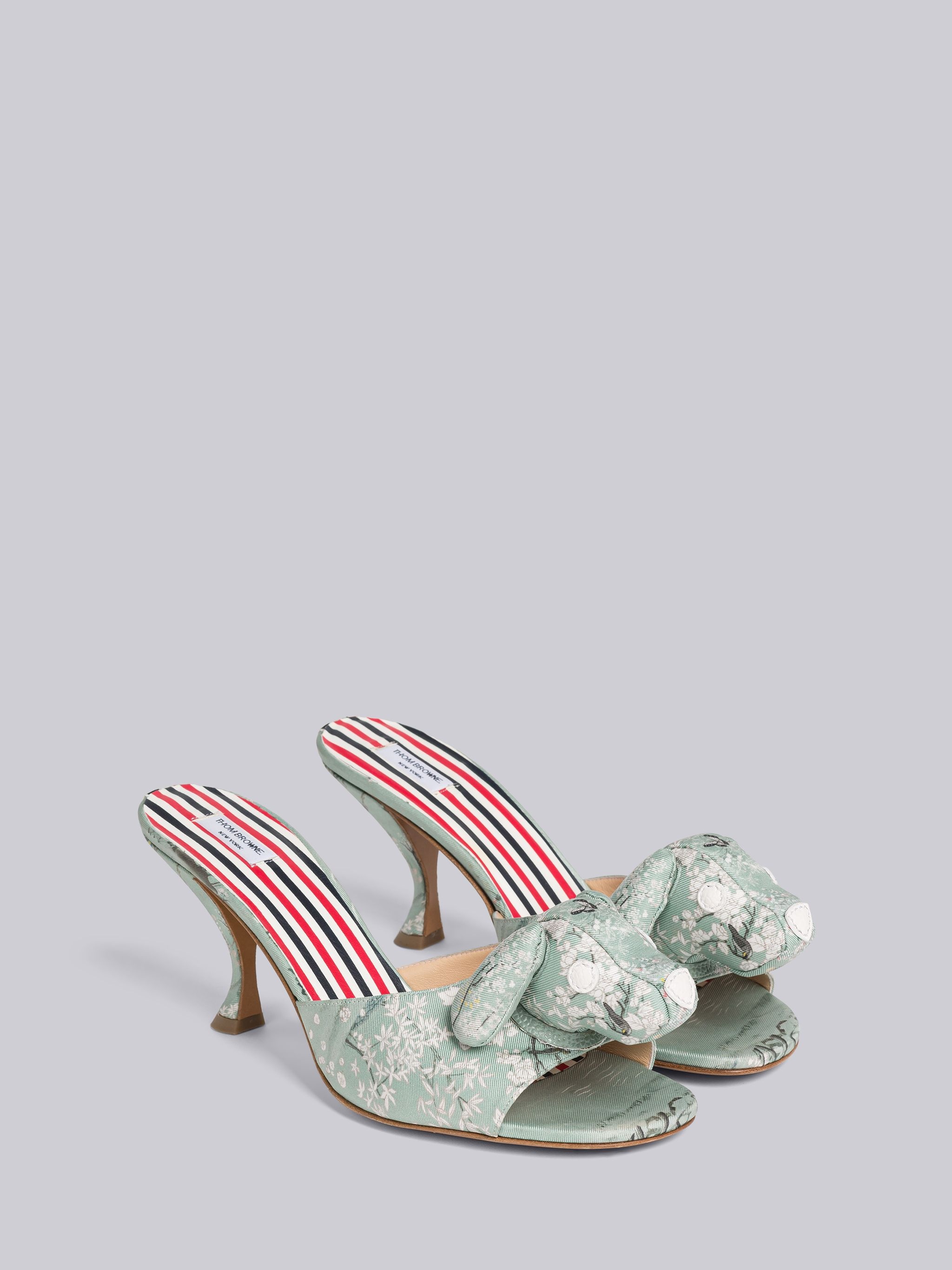 Printed Silk Toile Heeled Hector Mule - 3