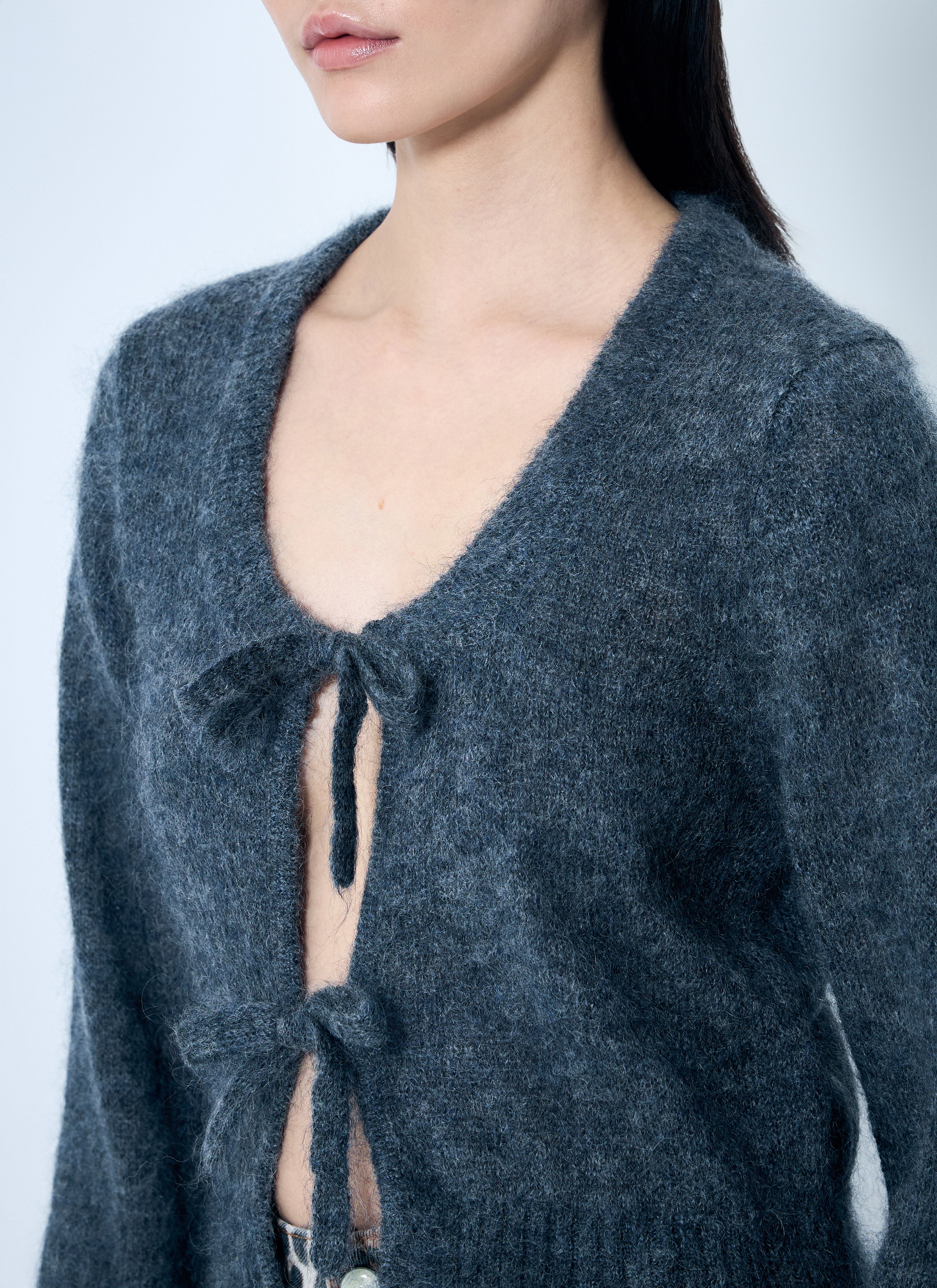 Light Mohair Tie-String Cardigan - 5