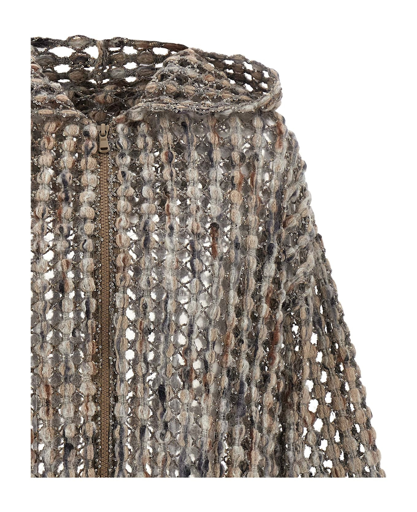 'balloon Net Embroidery' Cardigan - 3