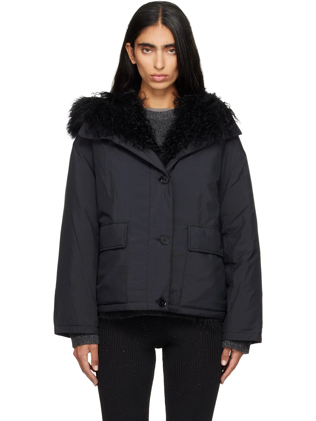 Black Short Down Jacket - 1