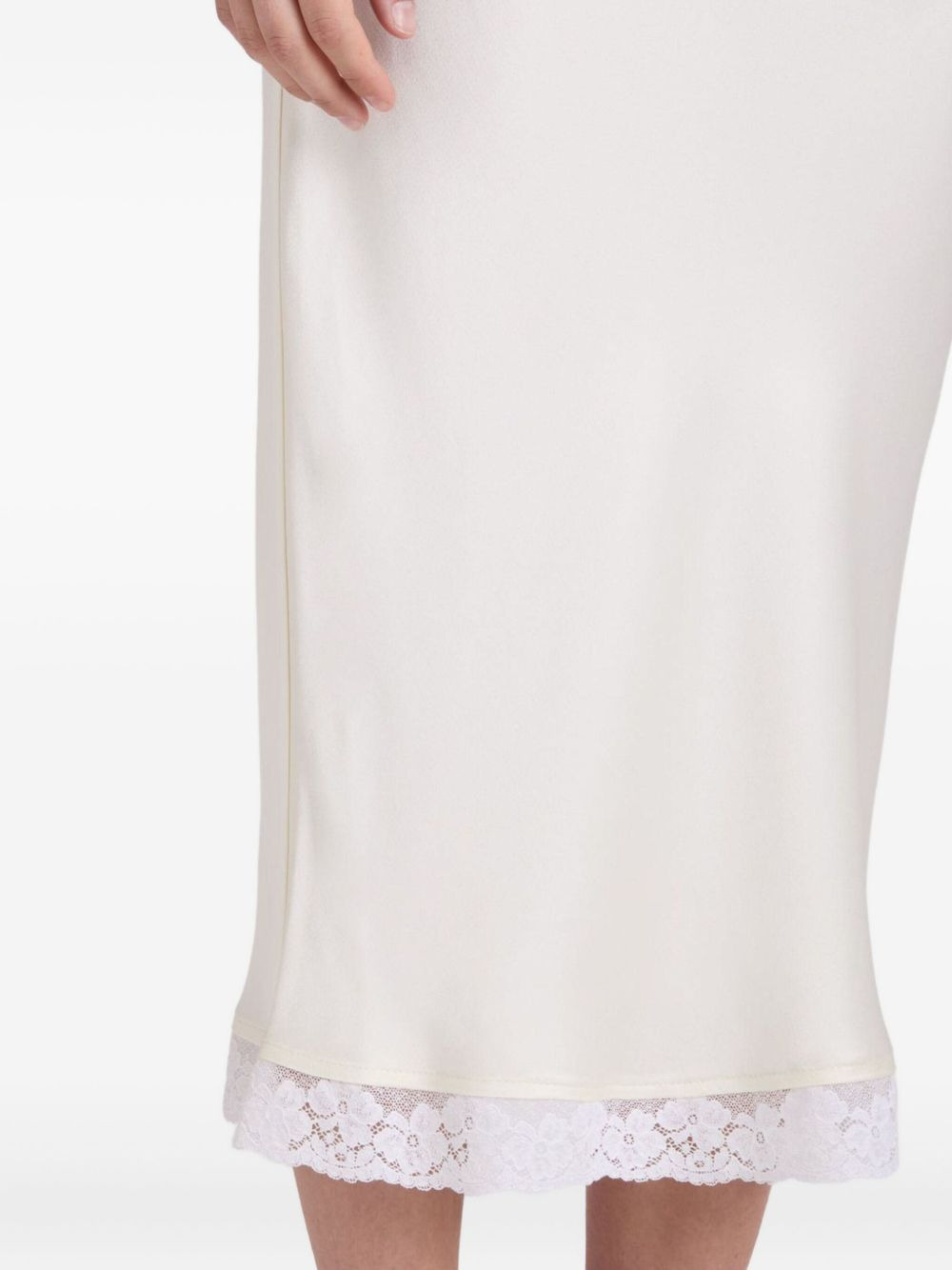 Lace Trim Slip midi skirt - 5