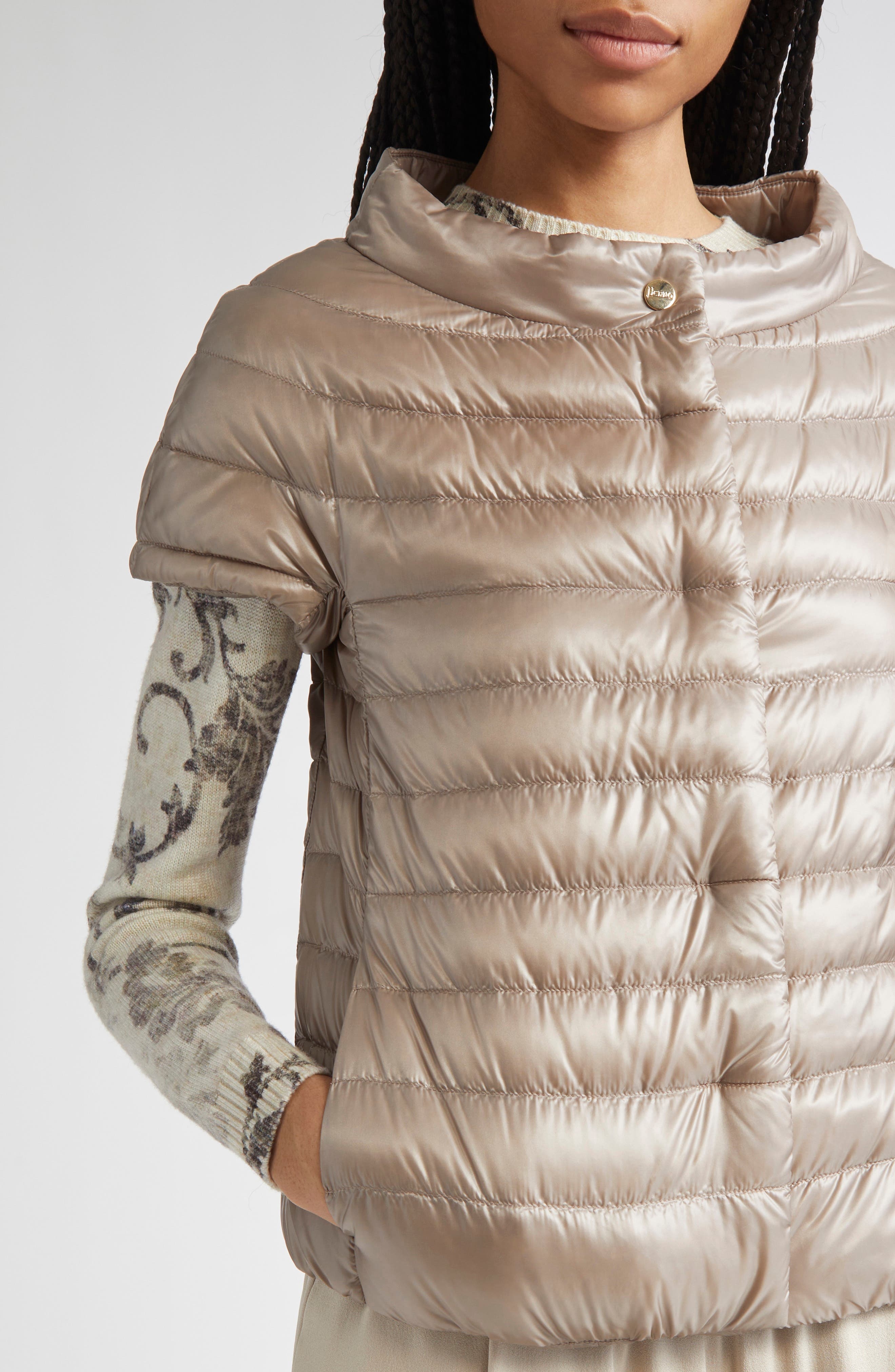 Herno Emilia Cap Sleeve Quilted Down Jacket in Tortora at Nordstrom - 5