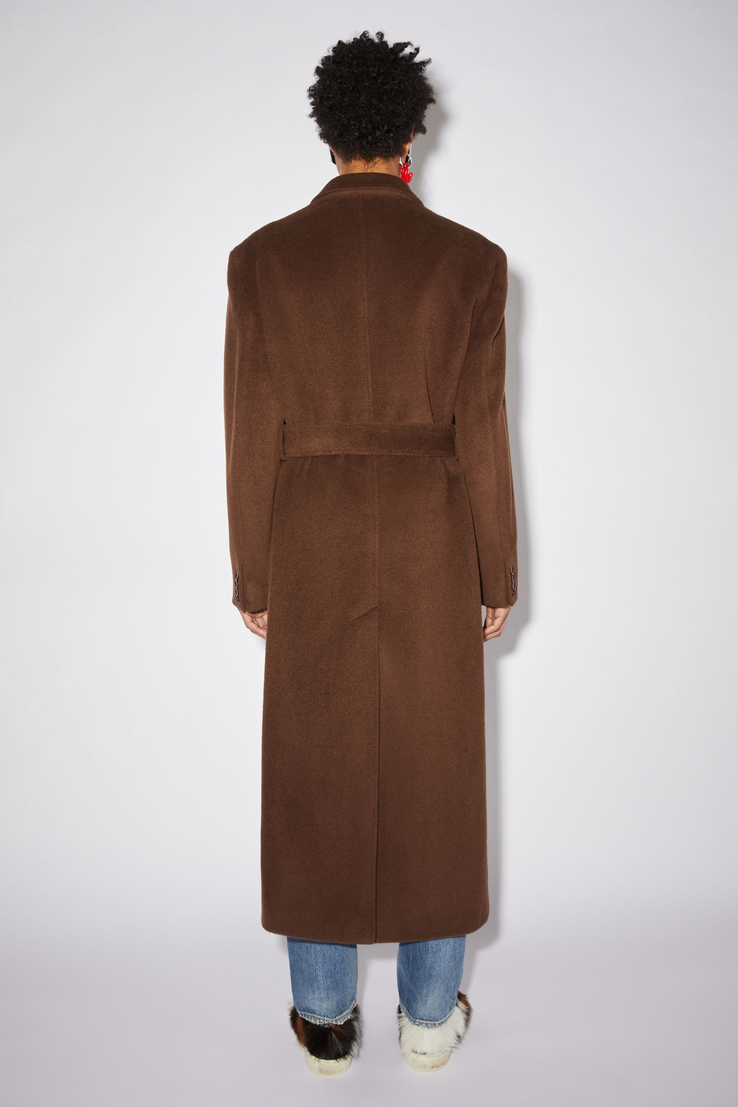 Long tailored coat - Pecan brown - 3