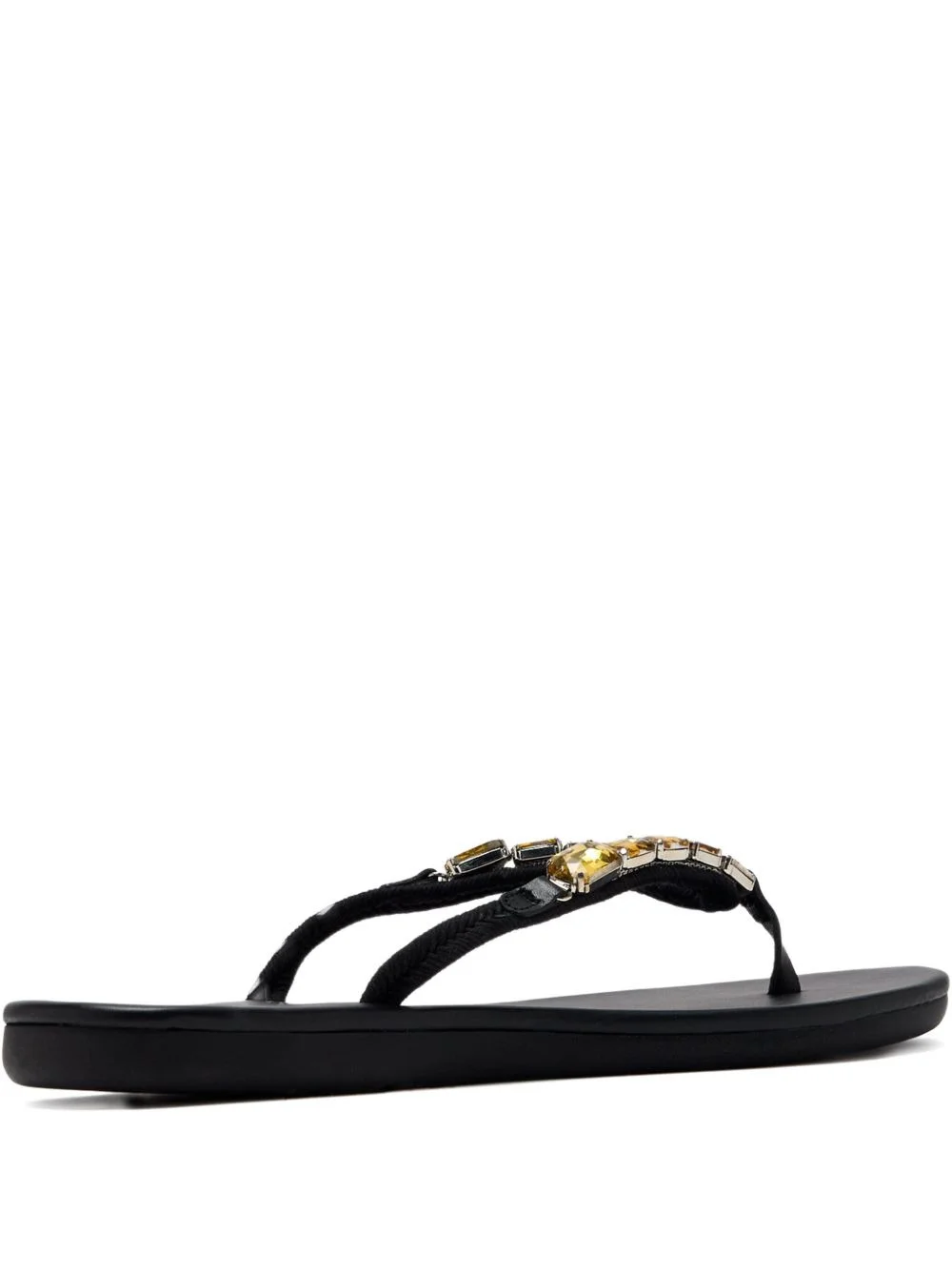 crystal-embellished T-strap flip-flops - 1