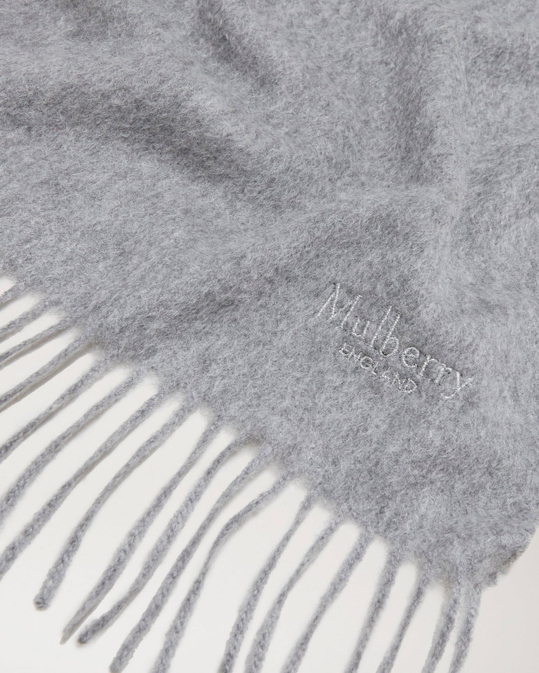 Cashmere Scarf Light Grey Melange Cashmere Wool - 2