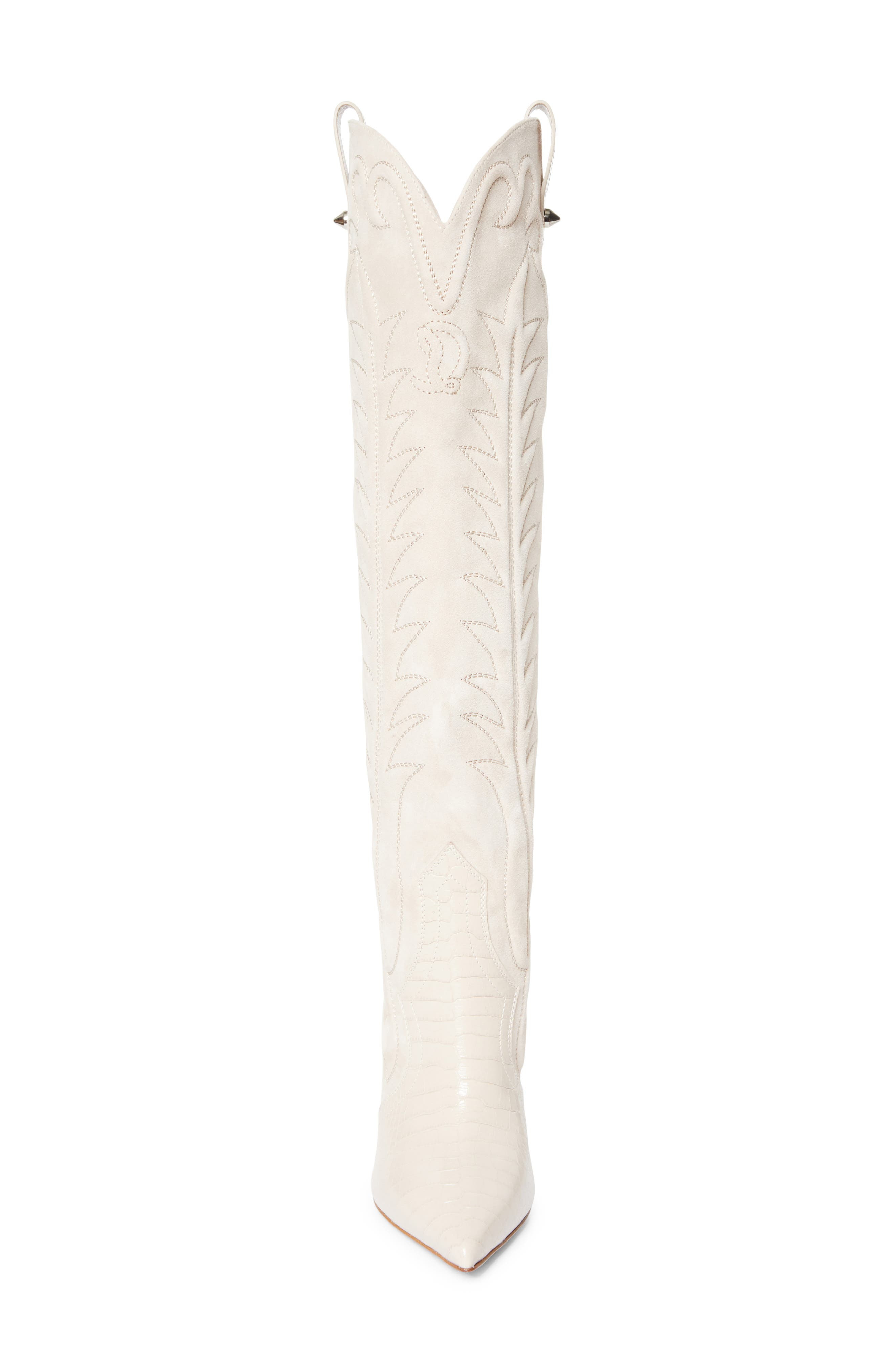 Christian Louboutin Santia Pointed Toe Western Boot in 9062  Pearl at Nordstrom - 4