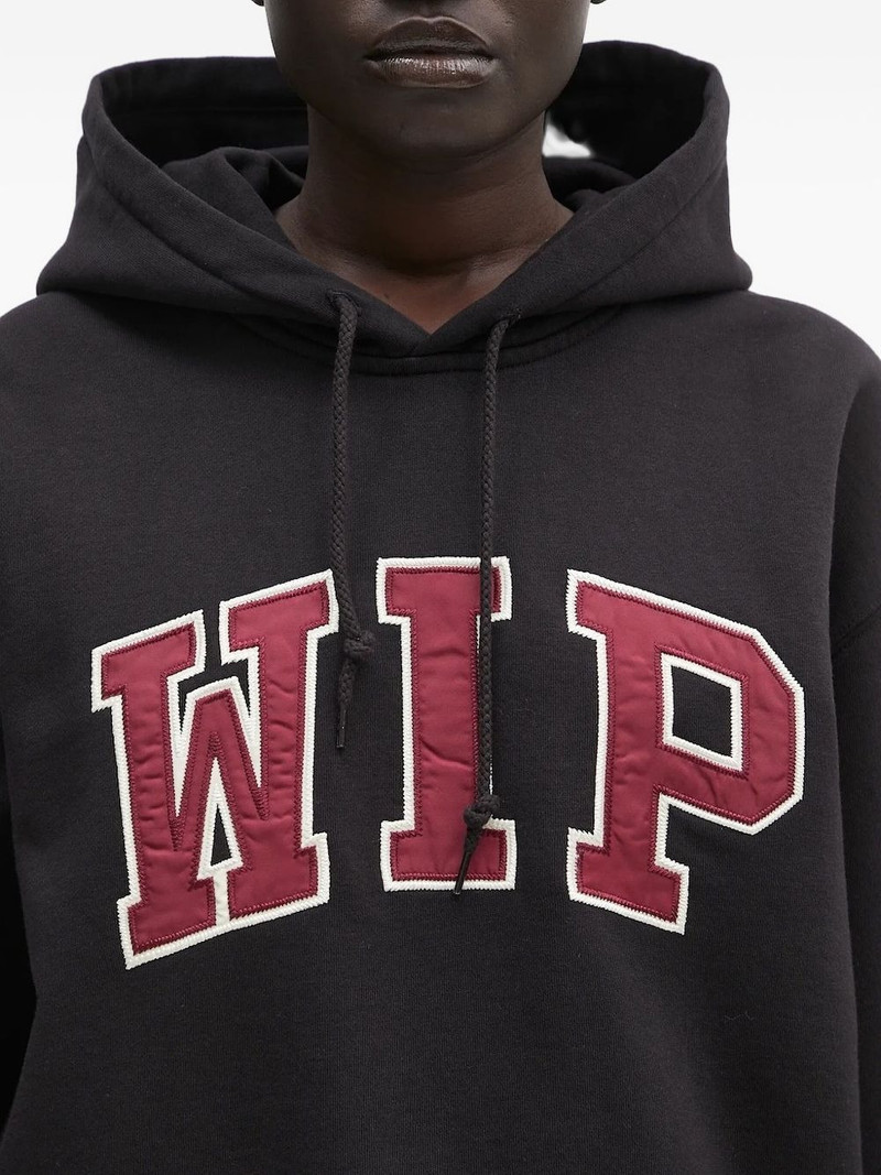 WIP logo-appliqué hoodie 4