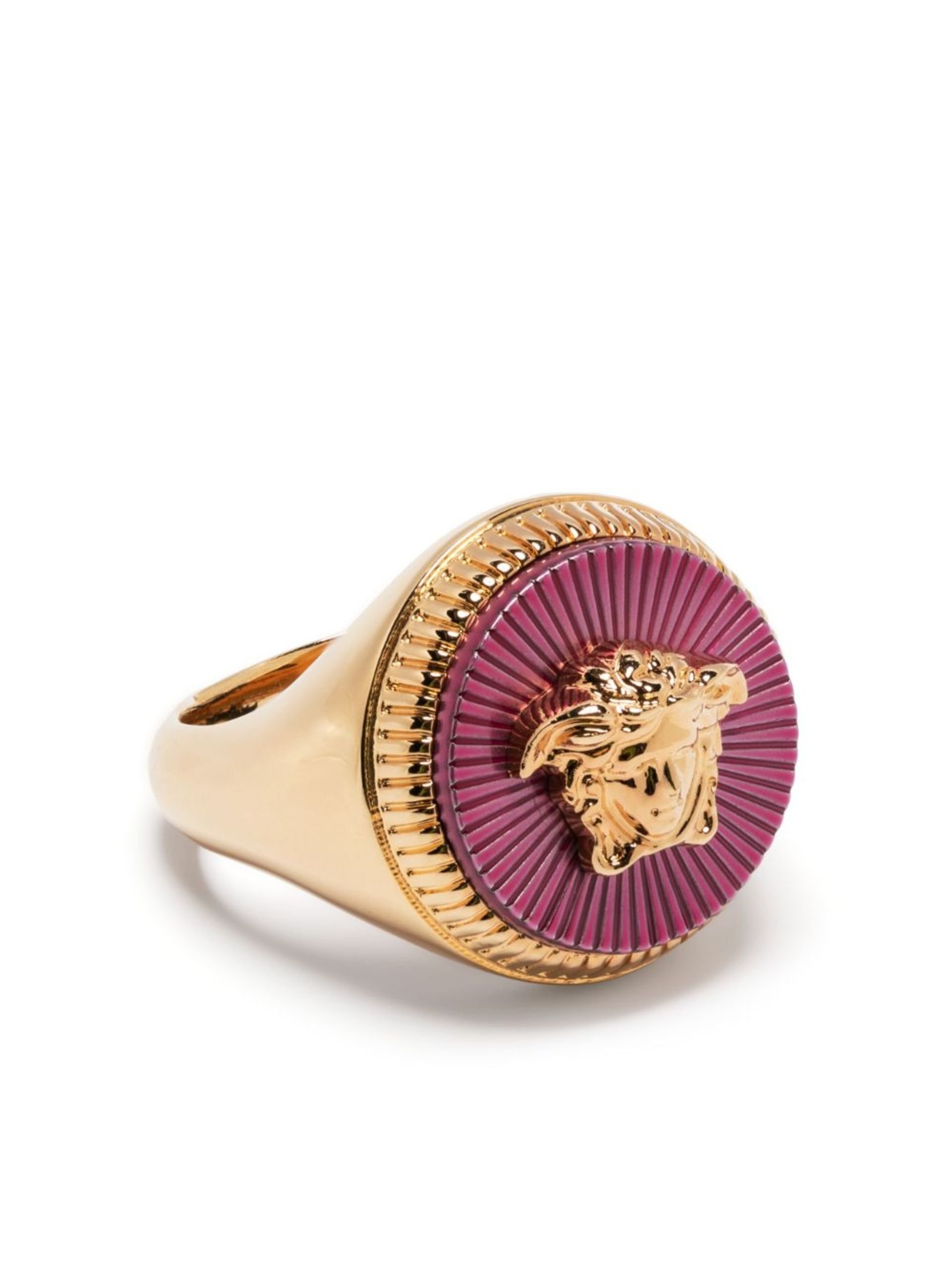 gold-tone Medusa ring - 1