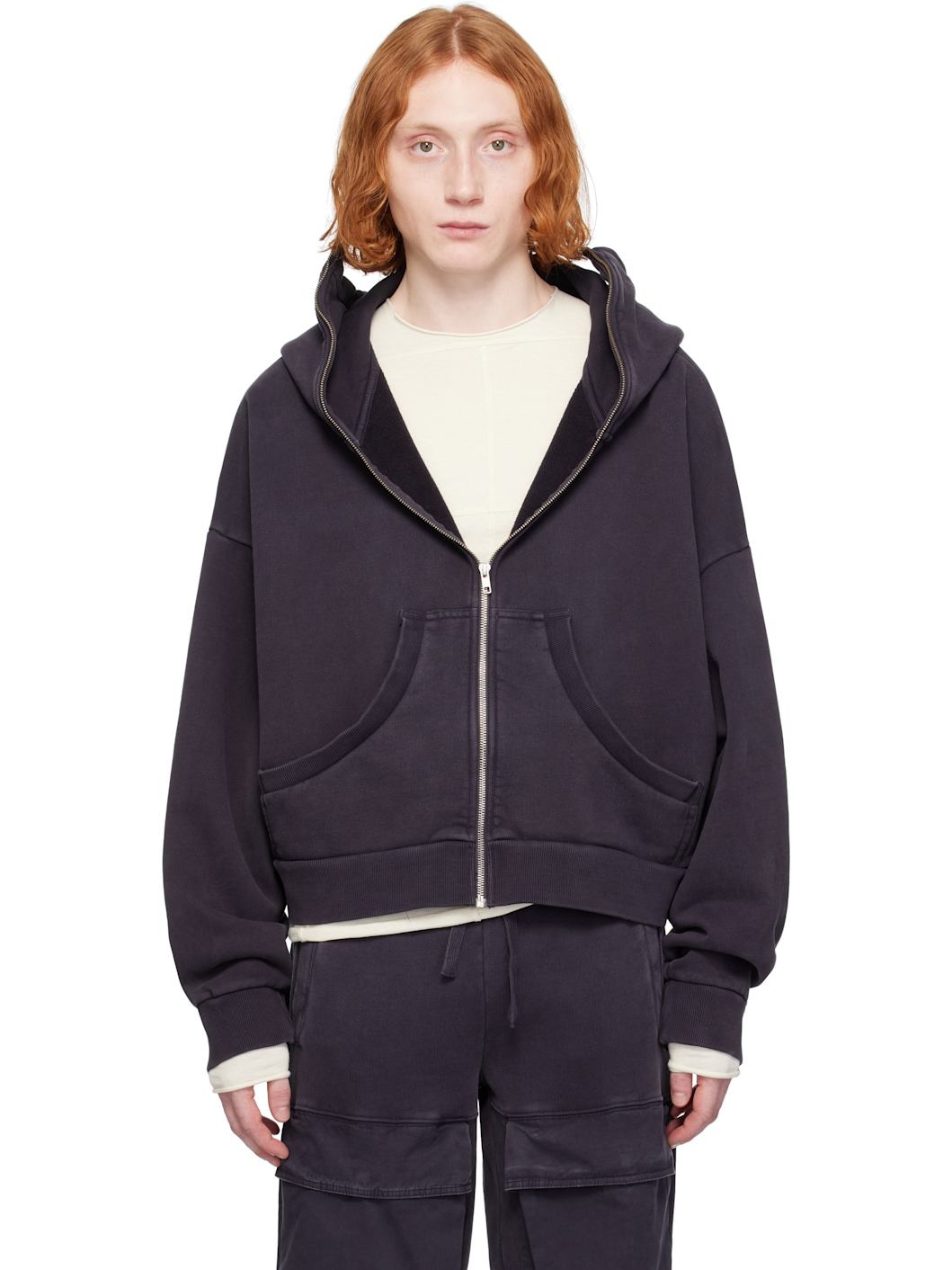 entire studios Navy Full Zip Hoodie | REVERSIBLE