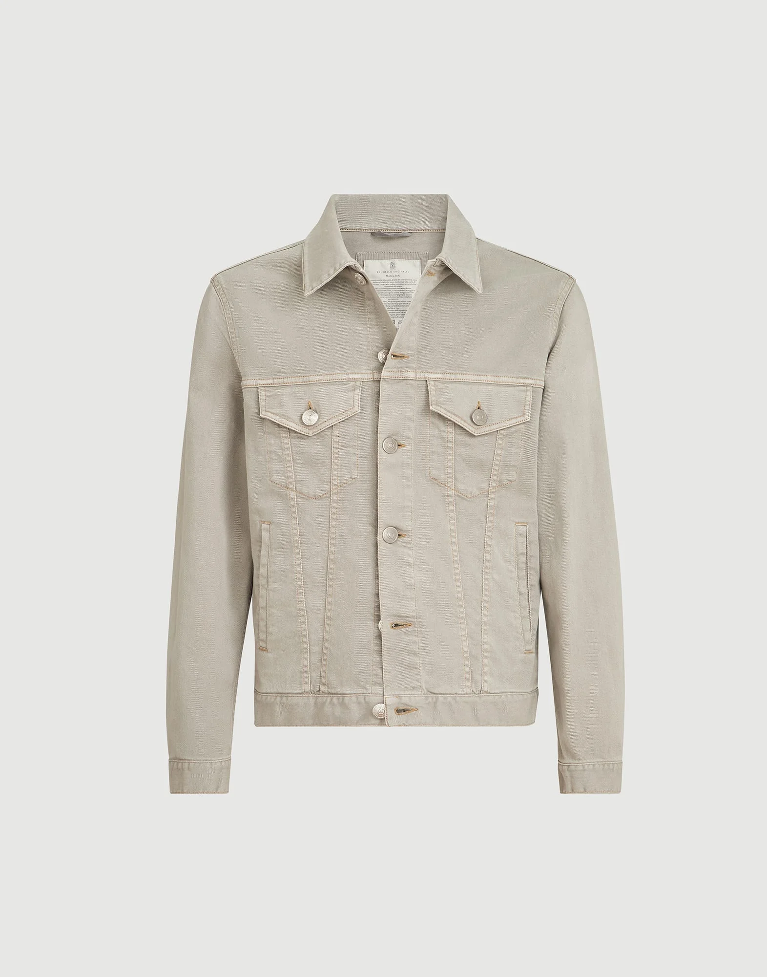 Garment-dyed four-pocket jacket in comfort cotton lightweight denim - 1