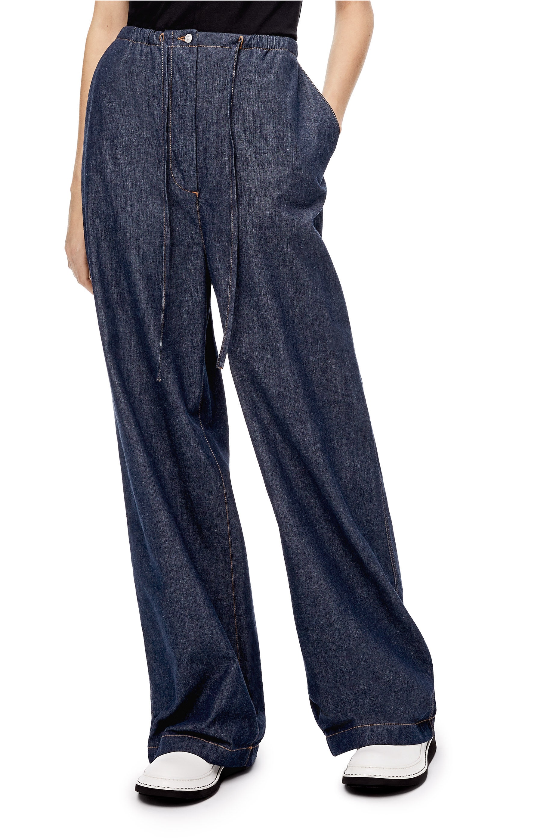 Anagram drawstring jeans in denim - 3