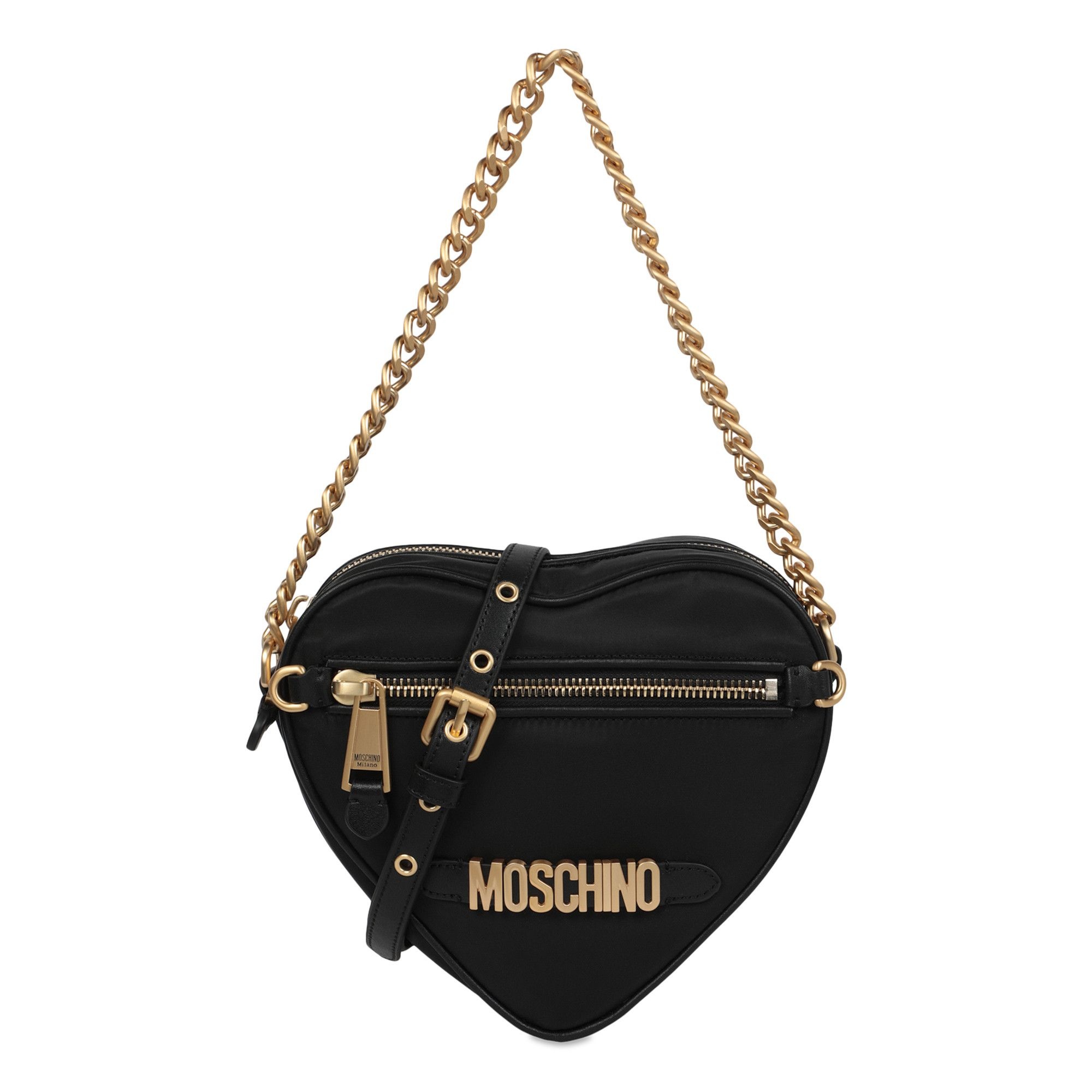 Moschino Heart Shape Nylon Shoulder Bag 'Fantasy Print/Black' - 1