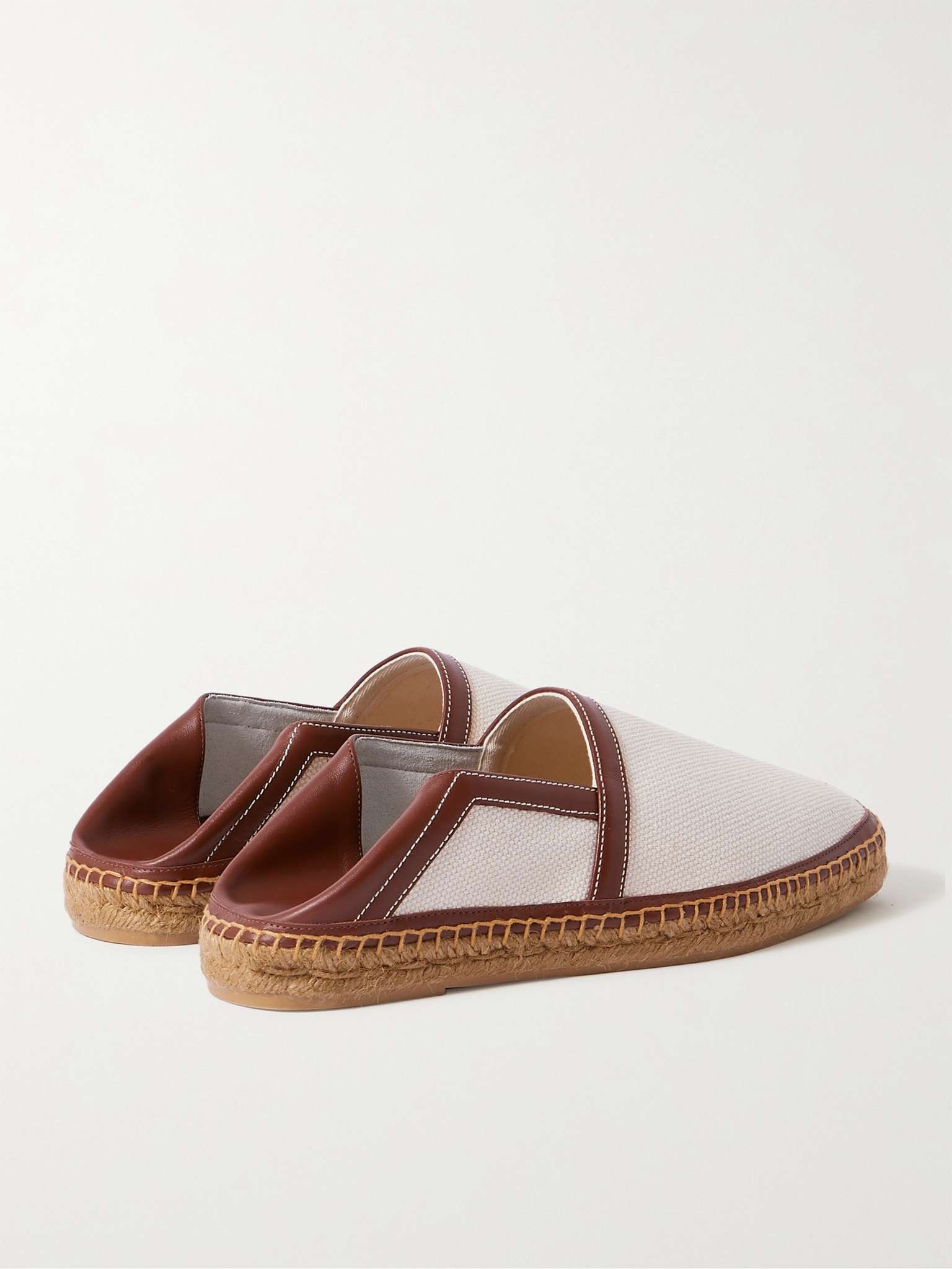 Barnes Collapsible-Heel Leather-Trimmed Canvas Espadrilles - 7