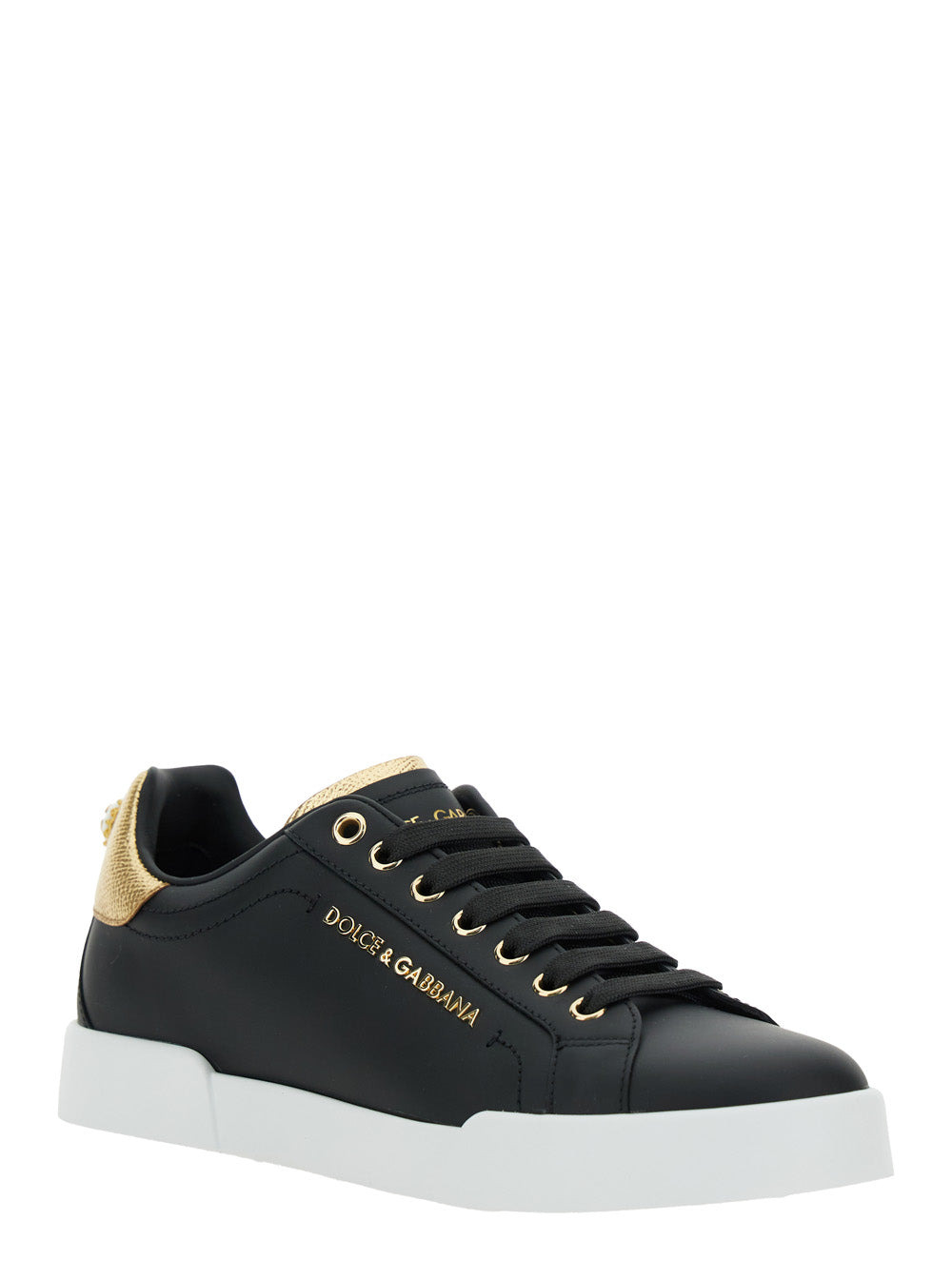 Dolce & Gabbana Women Black Low Top Sneakers With Logo Lettering On The Tongue And Logo Detail On Th - 2