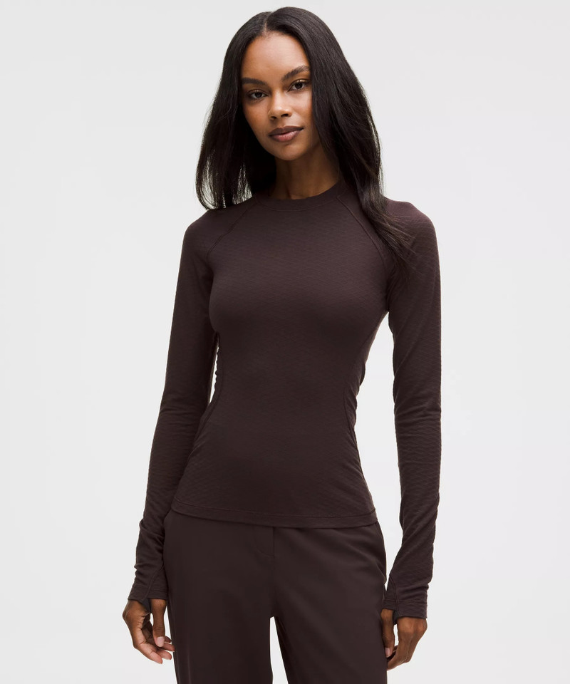 Diamond-Texture Wool-Blend Crewneck Base Layer 1
