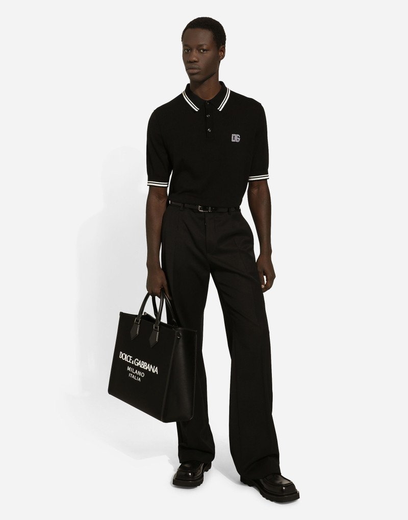 Dolce & Gabbana Large nylon shopper with rubberized logo outlook