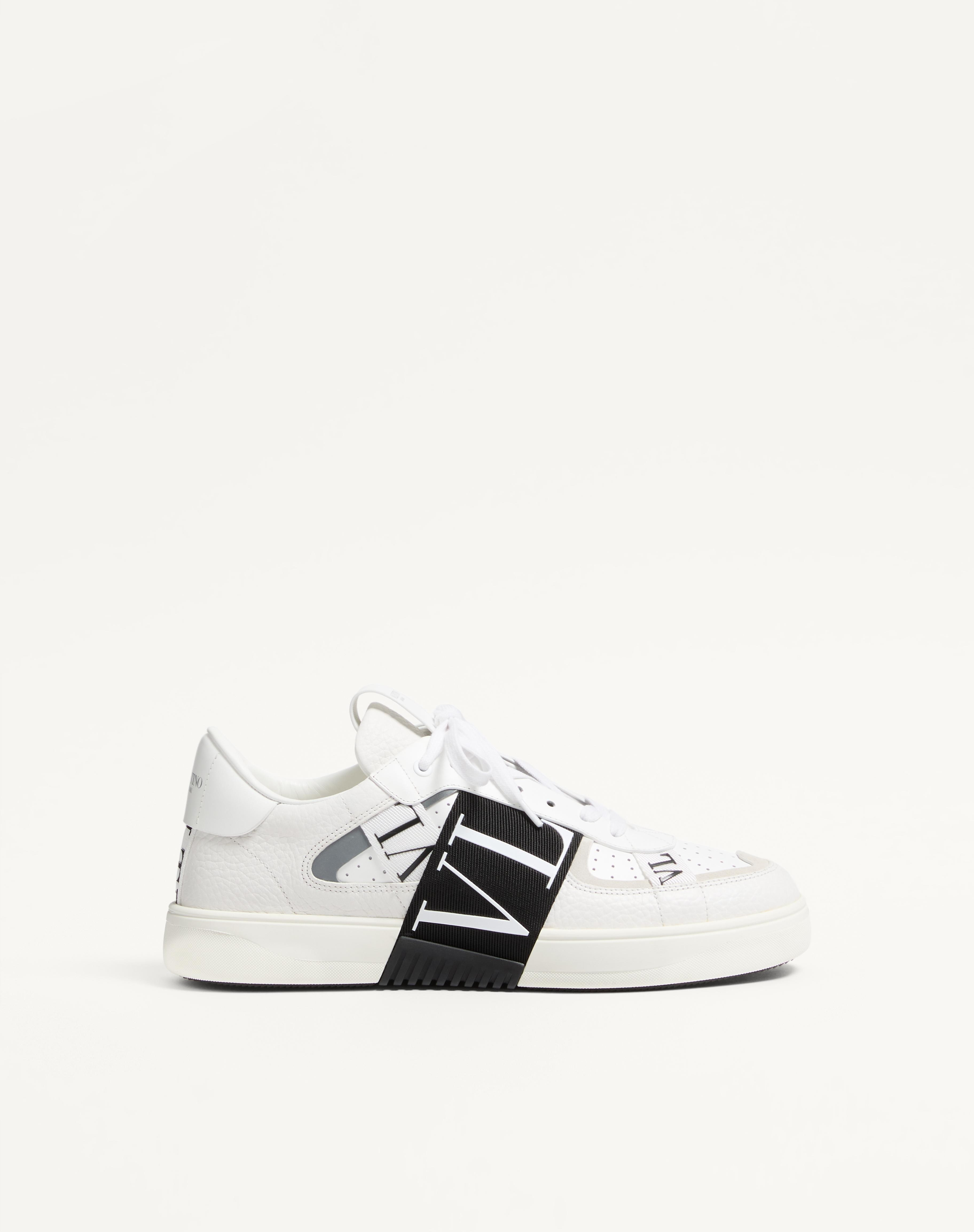 LOW-TOP CALFSKIN VL7N SNEAKER WITH BANDS - 1